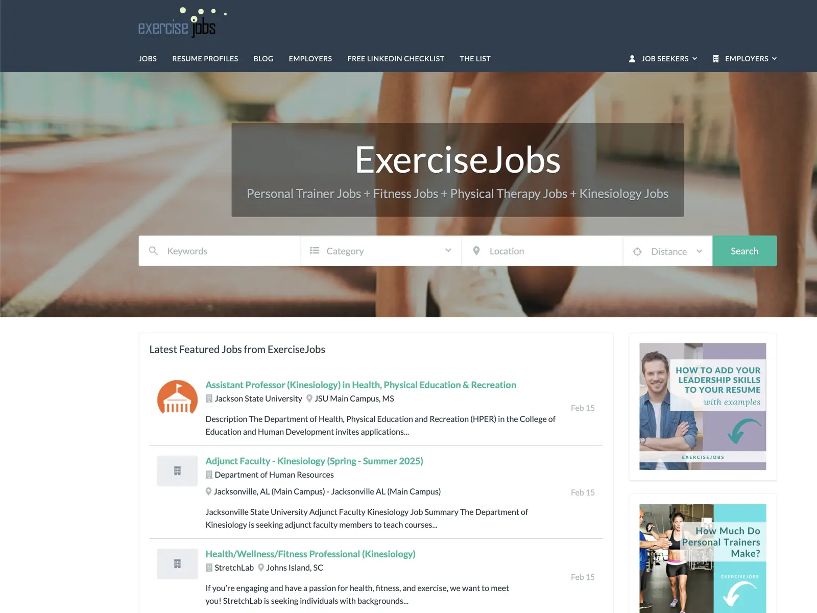 Screenshot of ExerciseJobs