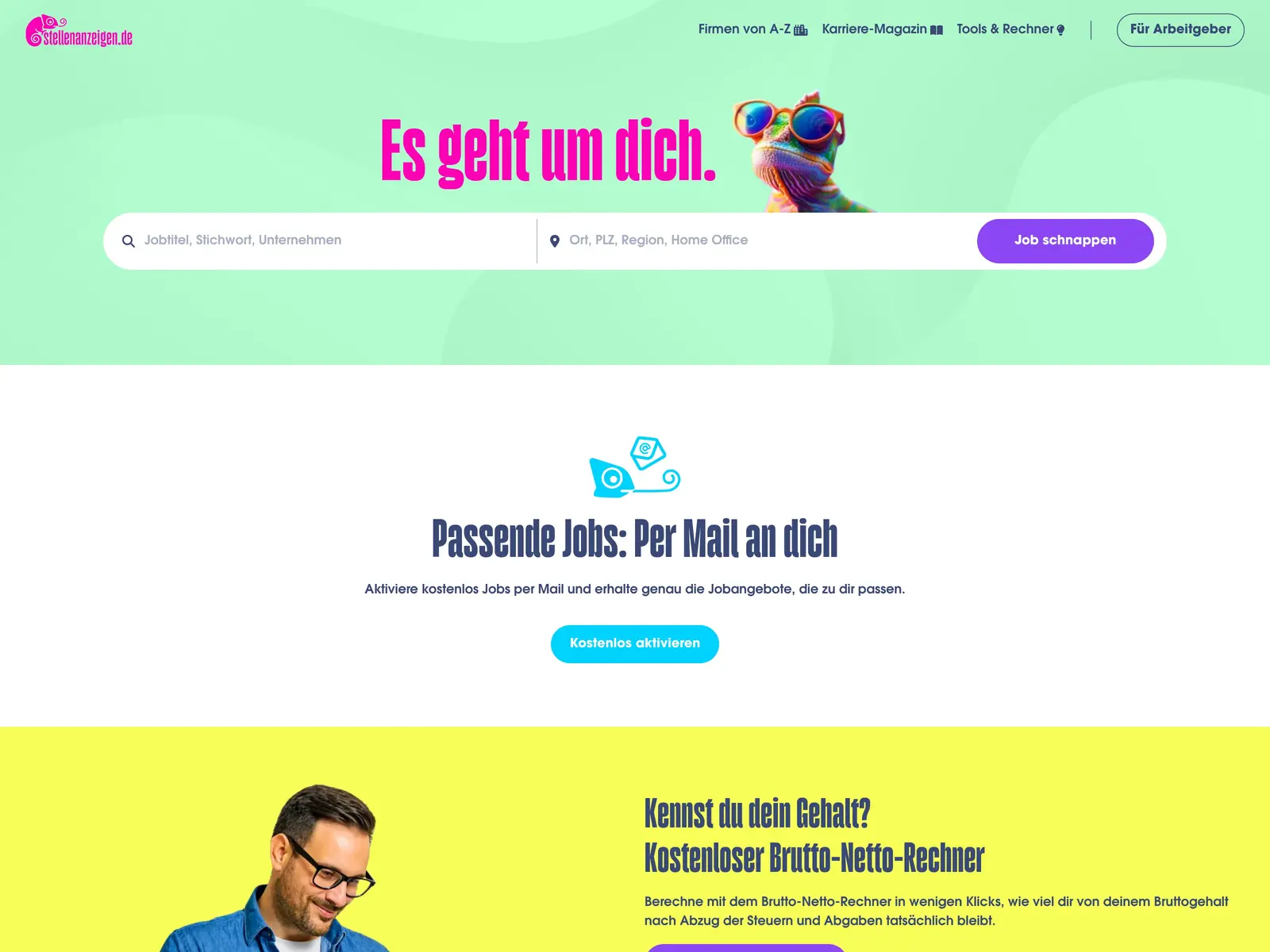Screenshot of stellenanzeigen.de