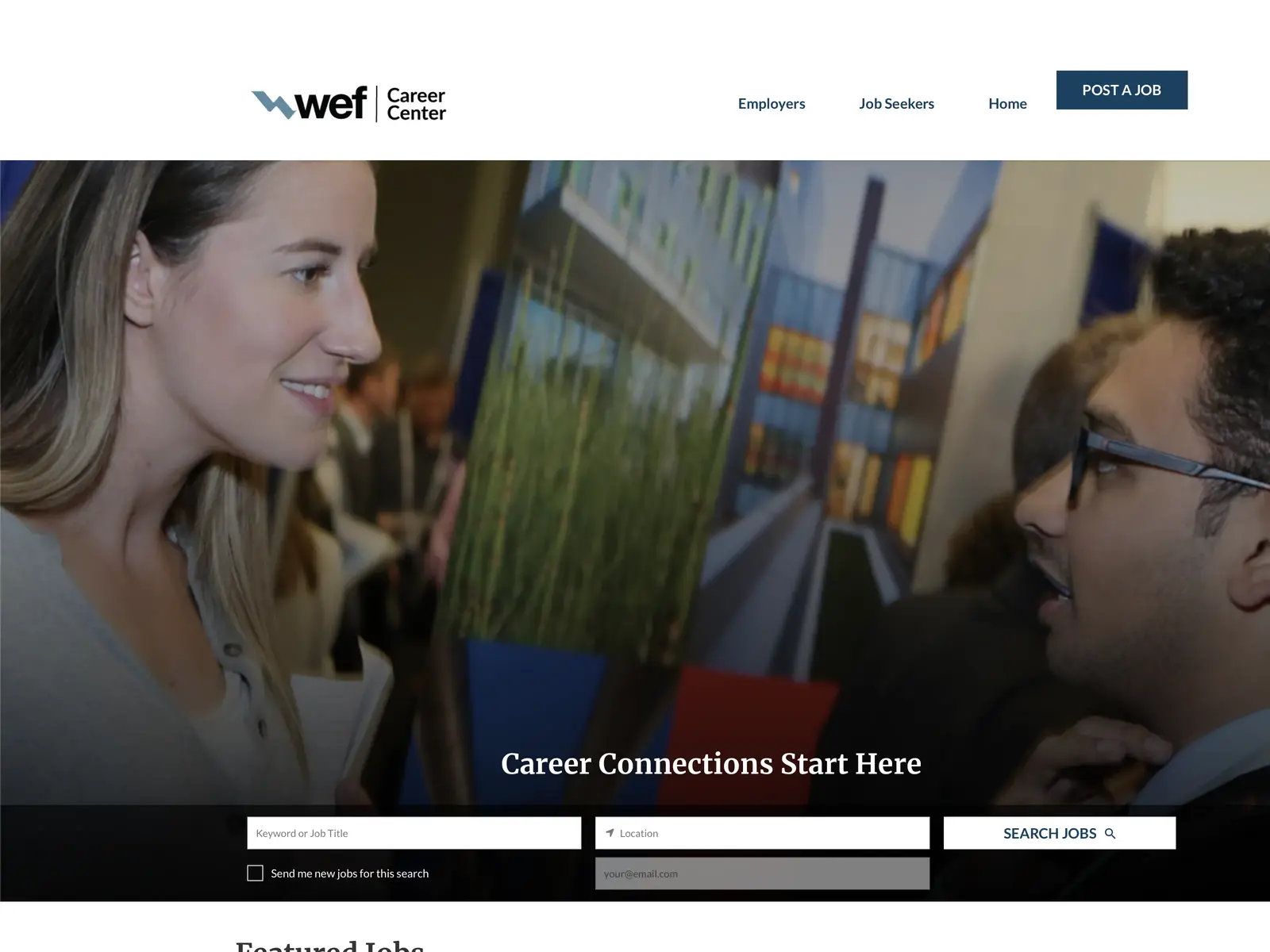 Screenshot of WEF Career Center