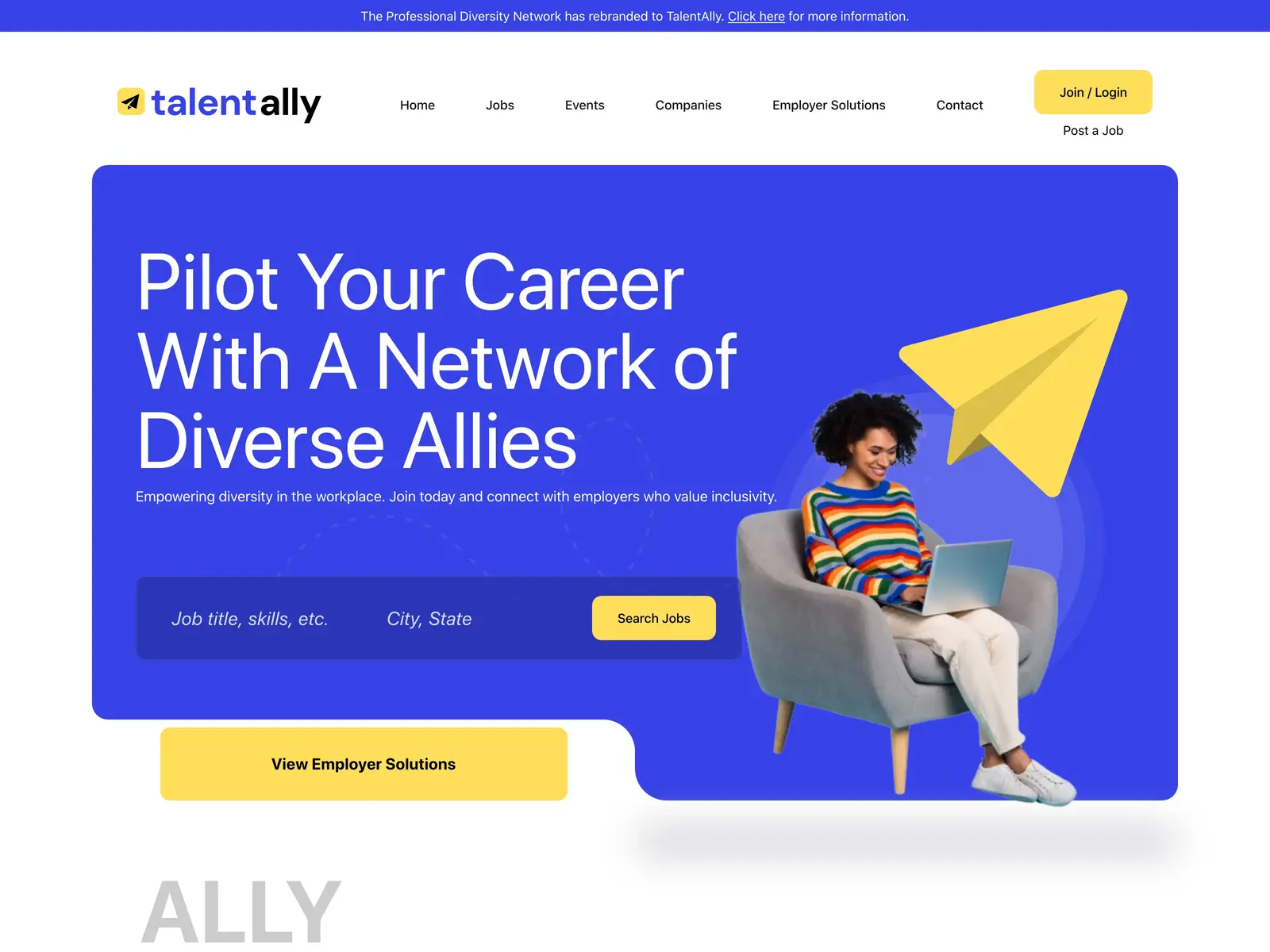 Screenshot of TalentAlly