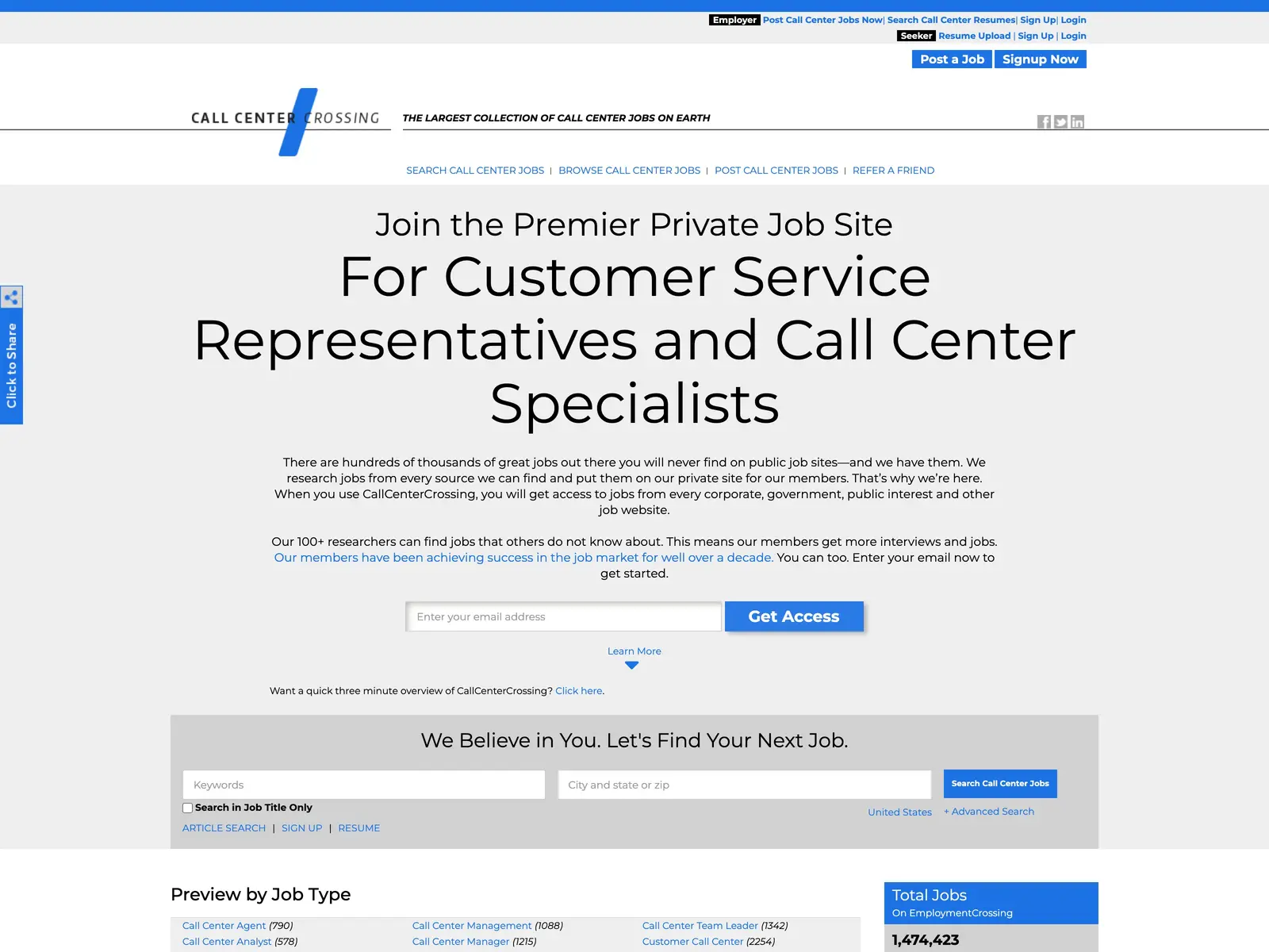 Screenshot of CallCenterCrossing