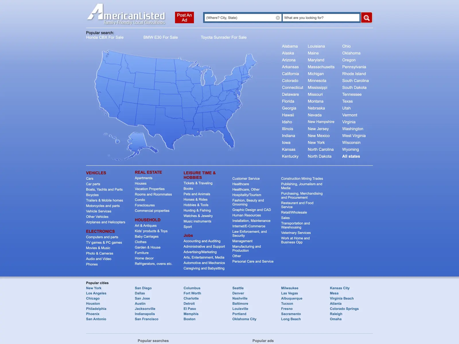 Screenshot of Americanlisted