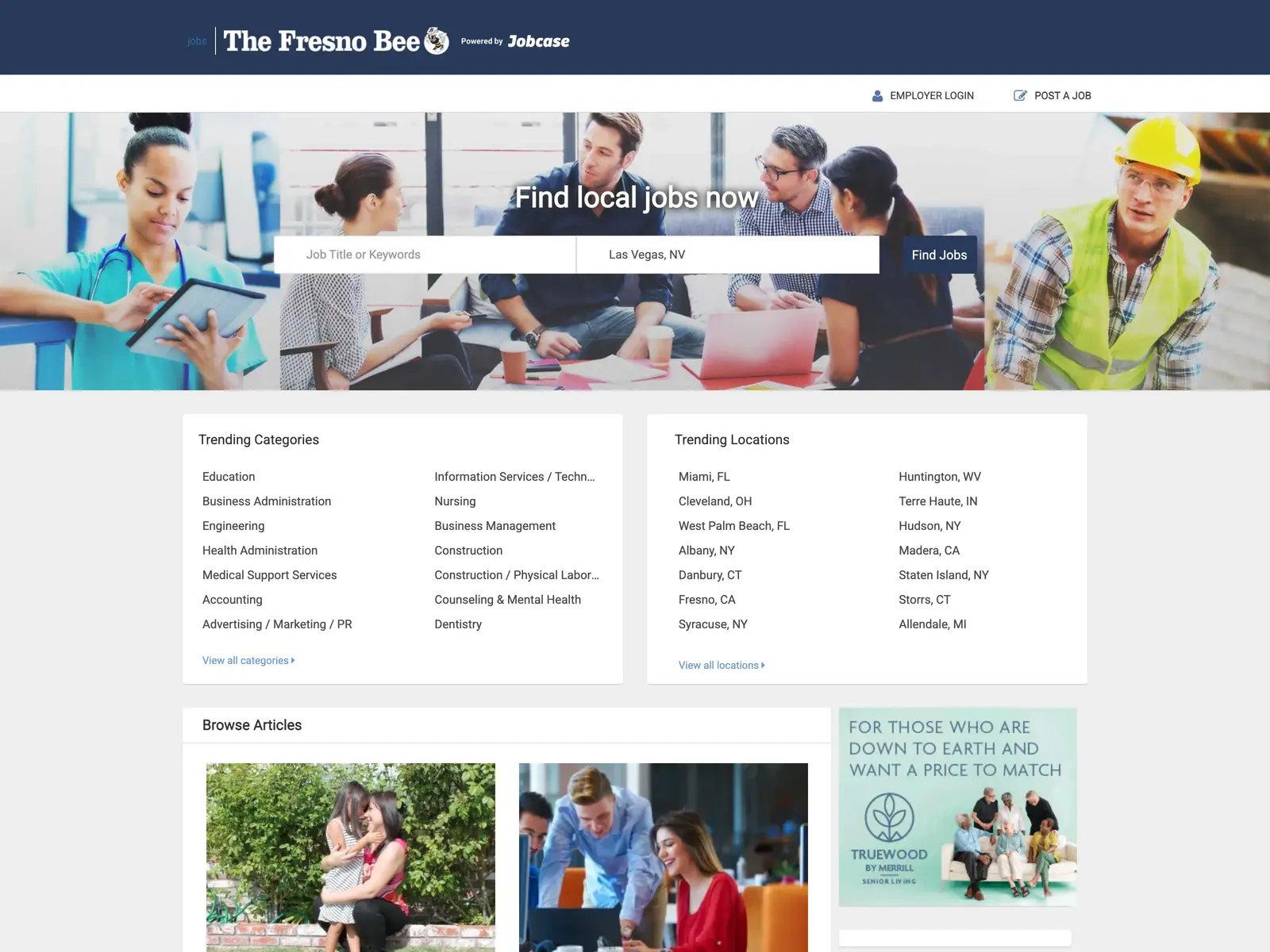 Screenshot of Fresno Bee
