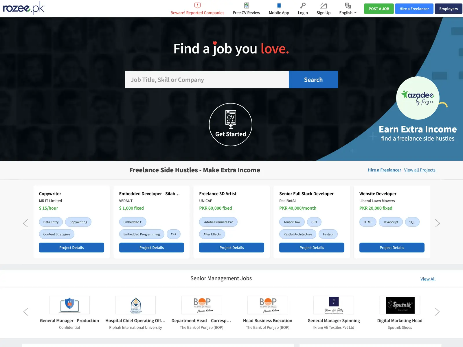 Screenshot of ROZEE.PK