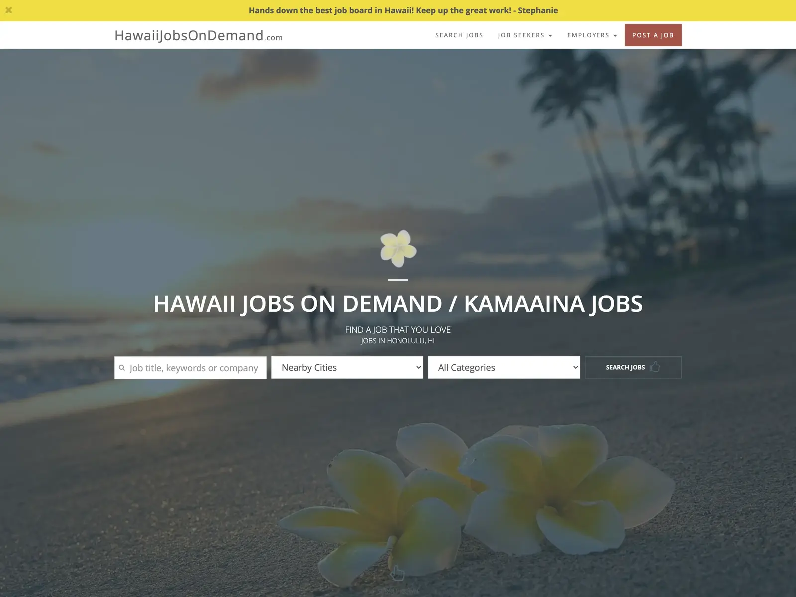 Screenshot of Hawaii Jobs On Demand