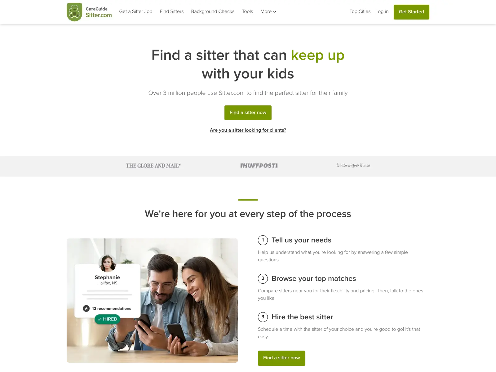 Screenshot of Sitter.com