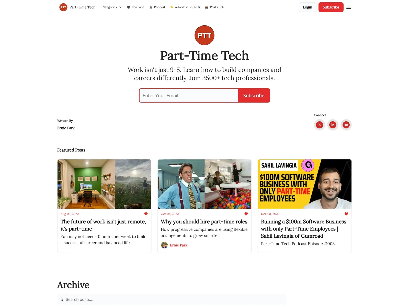 Screenshot of Part-Time Tech