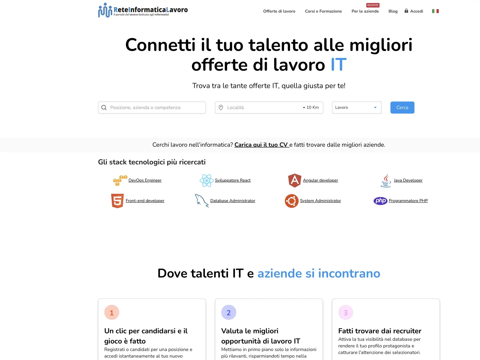Screenshot of Reteinformaticalavoro