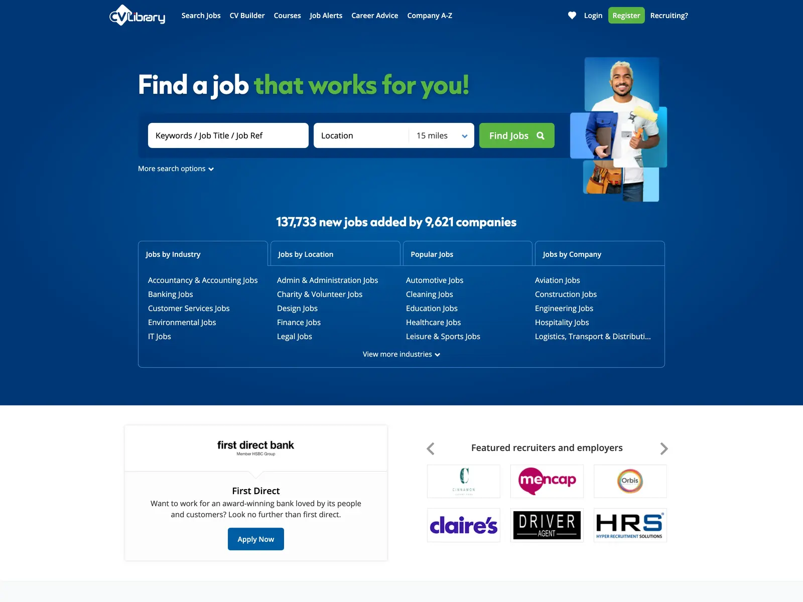 Screenshot of CV-Library