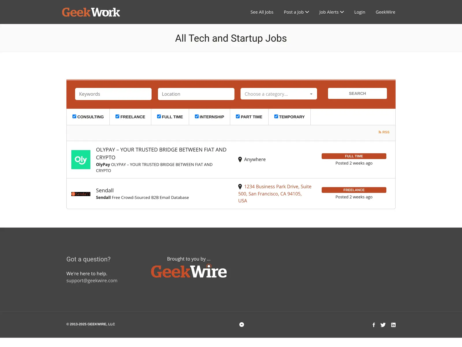 Screenshot of GeekWork