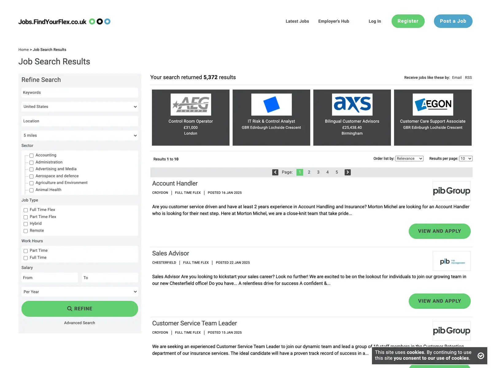 Screenshot of Find Your Flex