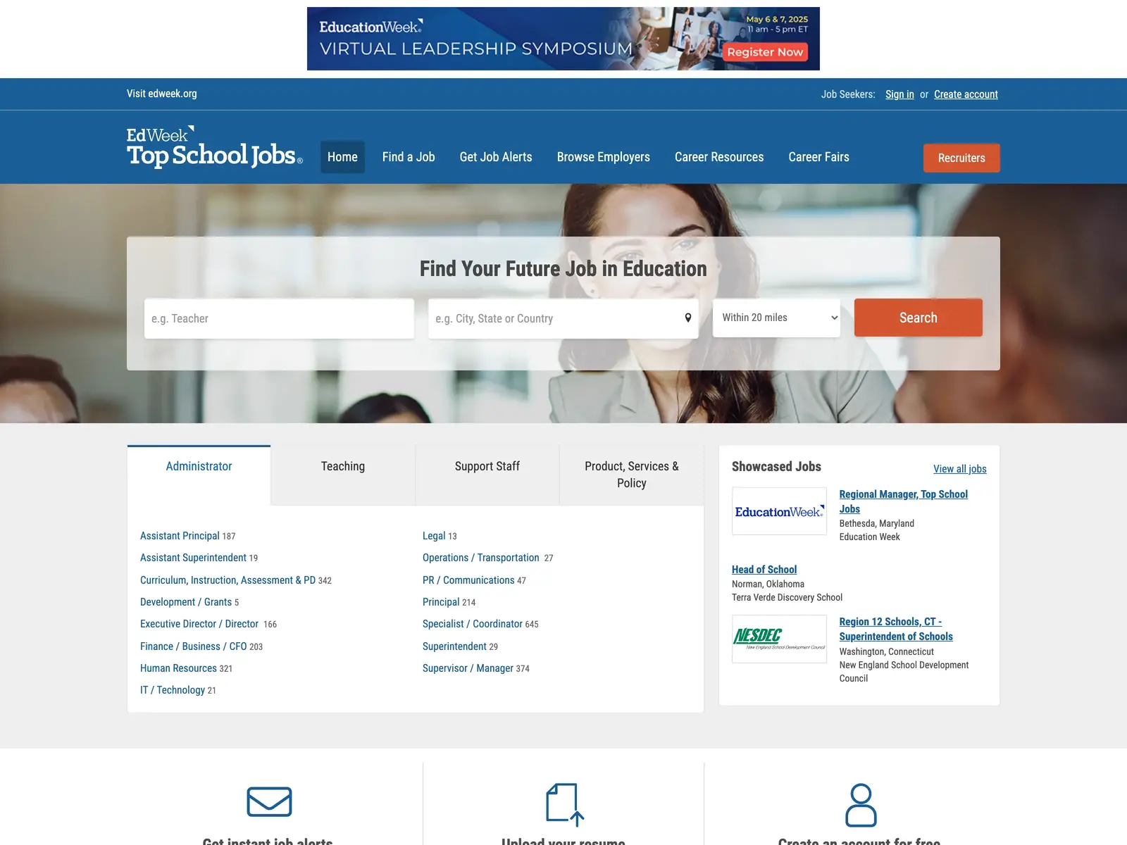 Screenshot of TopSchoolJobs