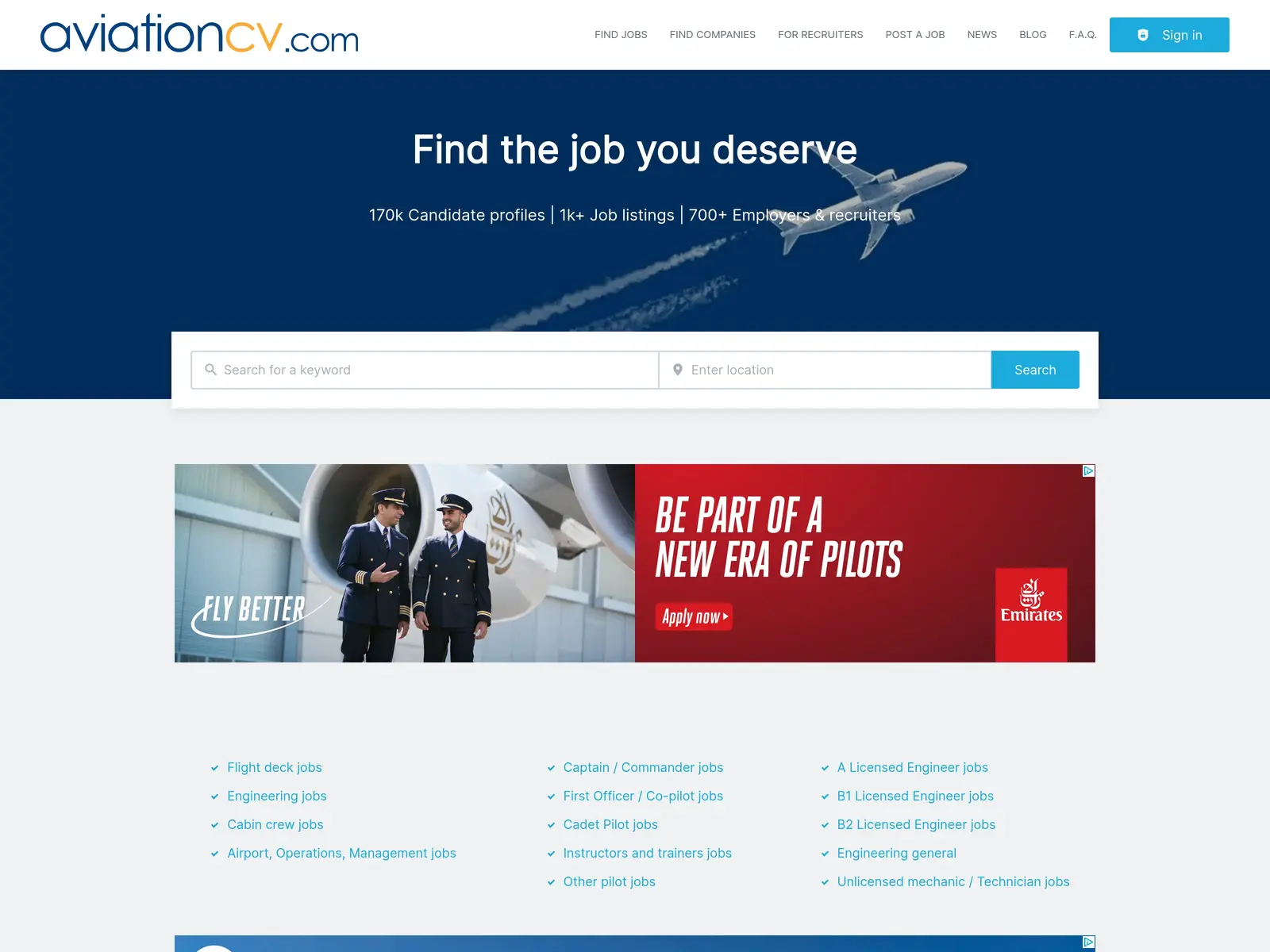 Screenshot of AviationCV