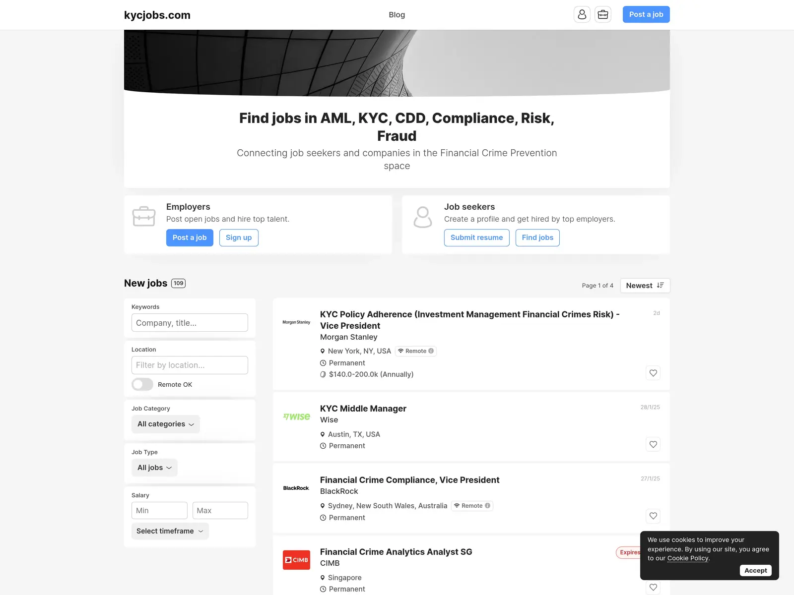 Screenshot of kycjobs.com
