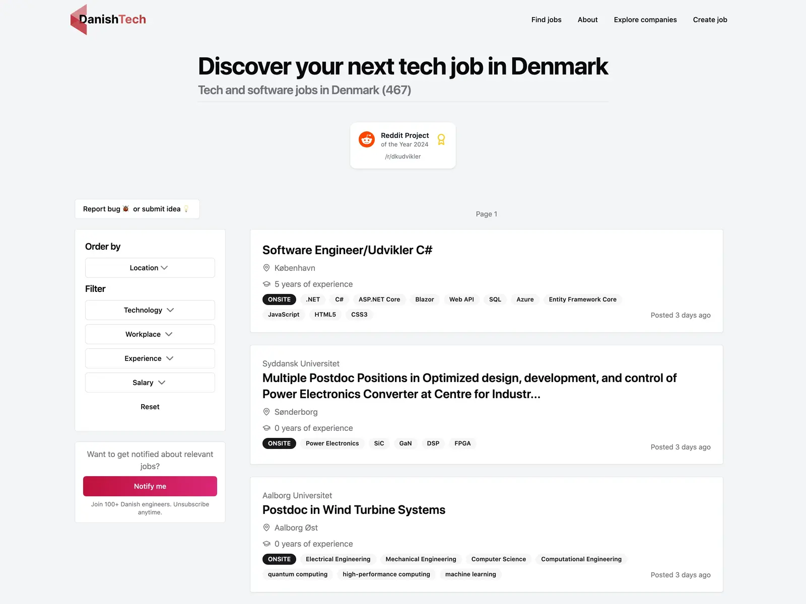Screenshot of DanishTech