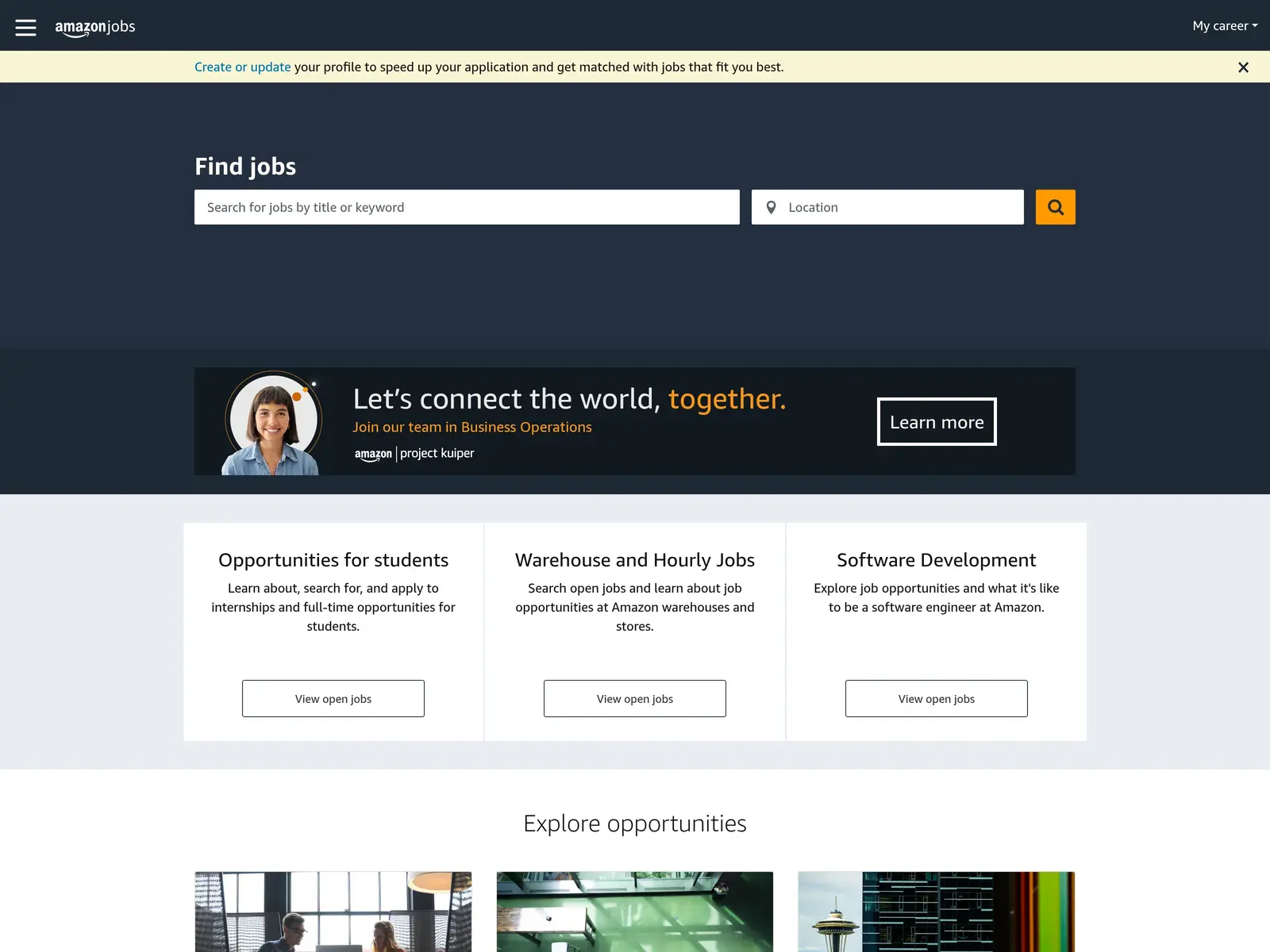 Screenshot of Amazon.jobs
