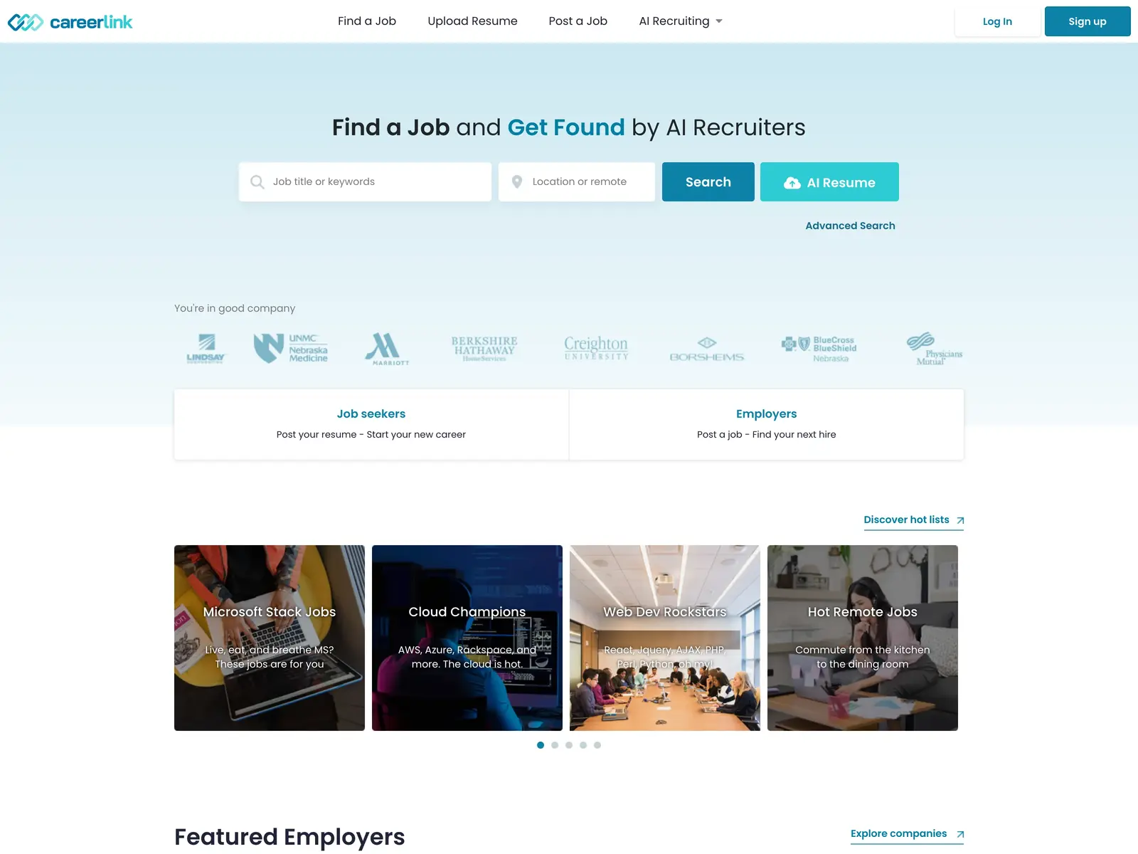 Screenshot of Careerlink