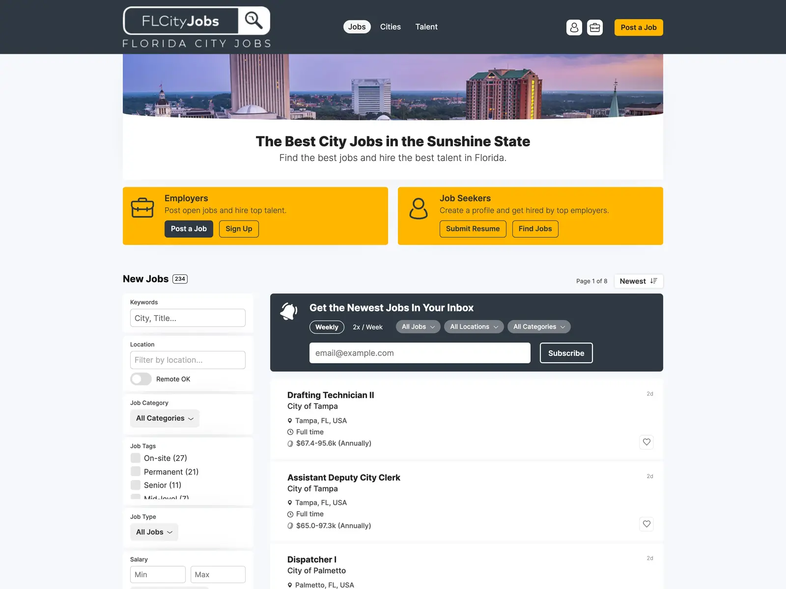 Screenshot of Florida City Jobs