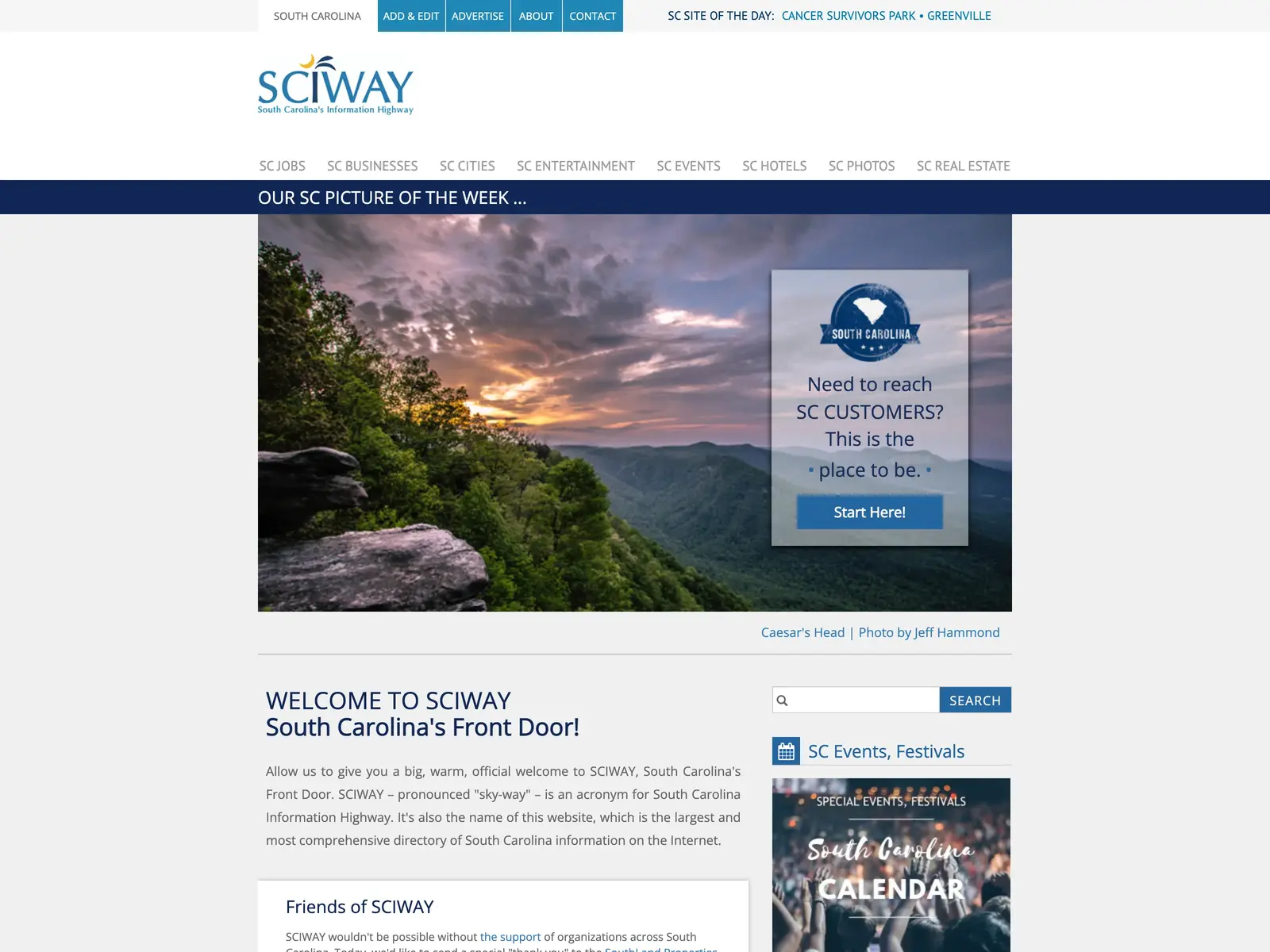 Screenshot of SCIWAY