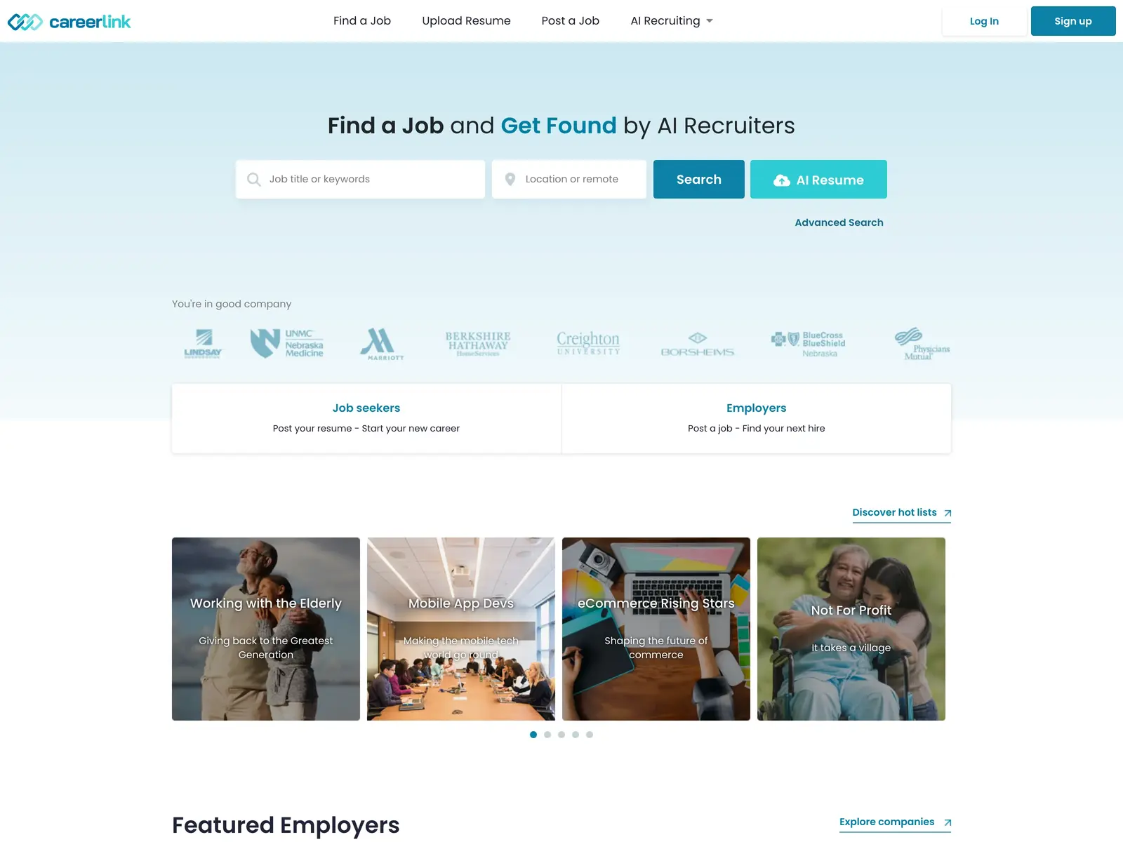 Screenshot of Careerlink