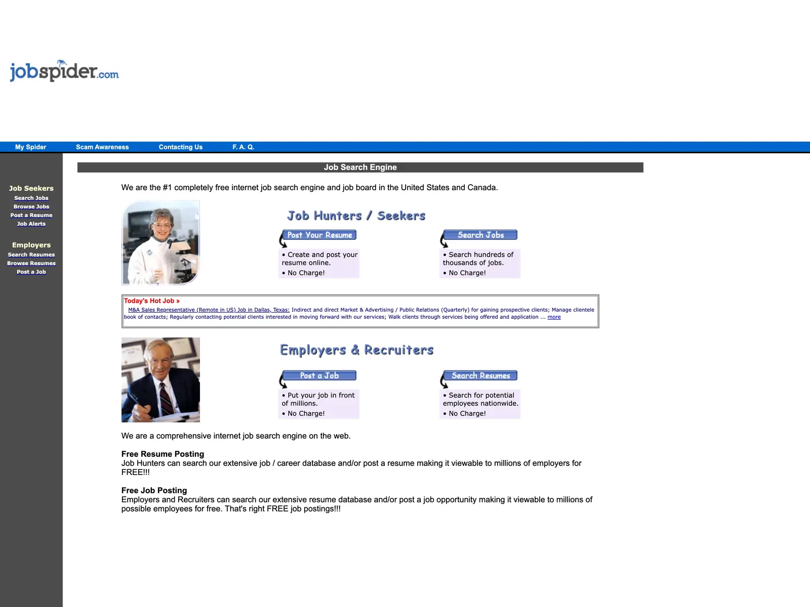 Screenshot of JobSpider