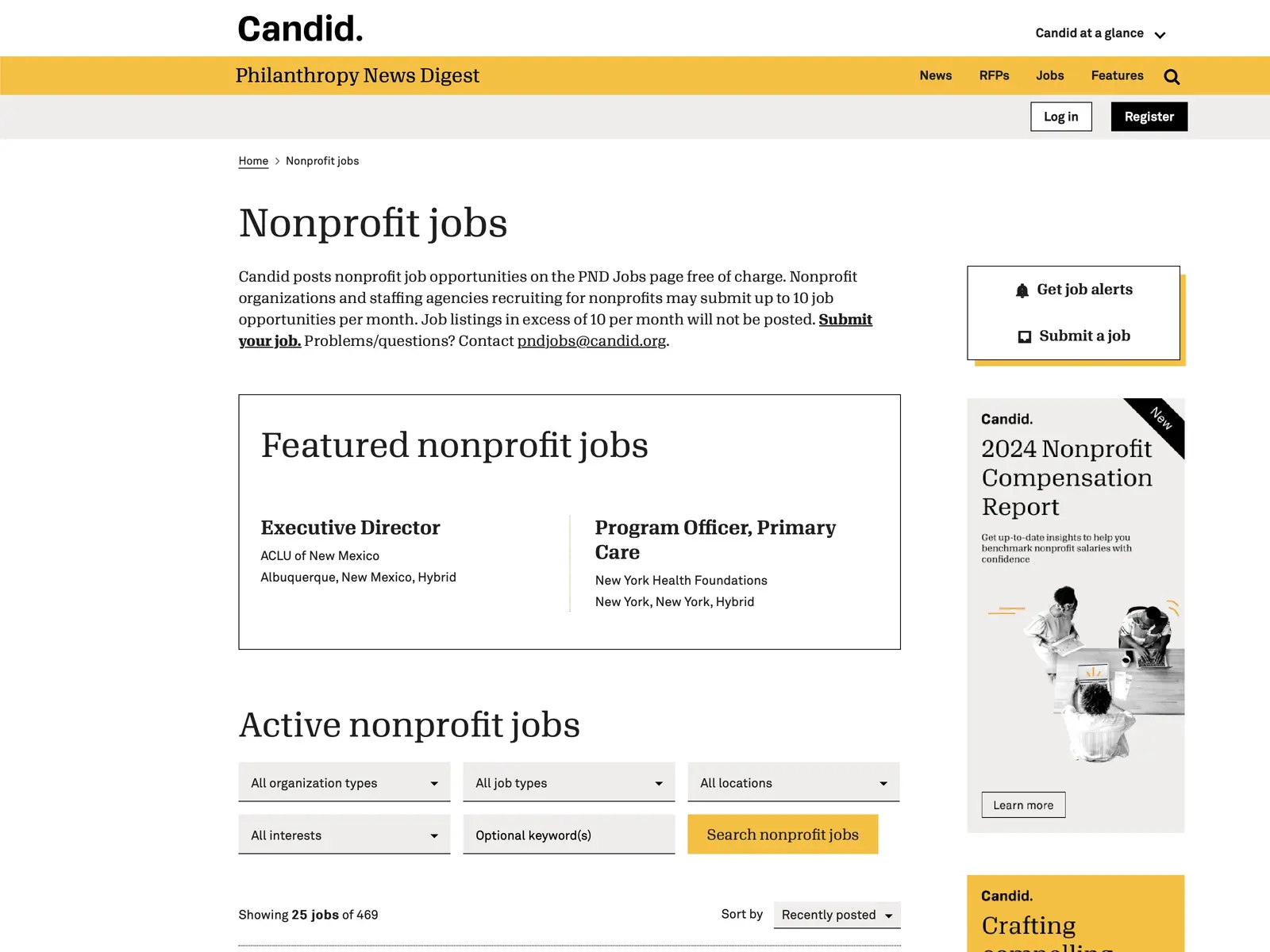 Screenshot of Philanthropy News Digest
