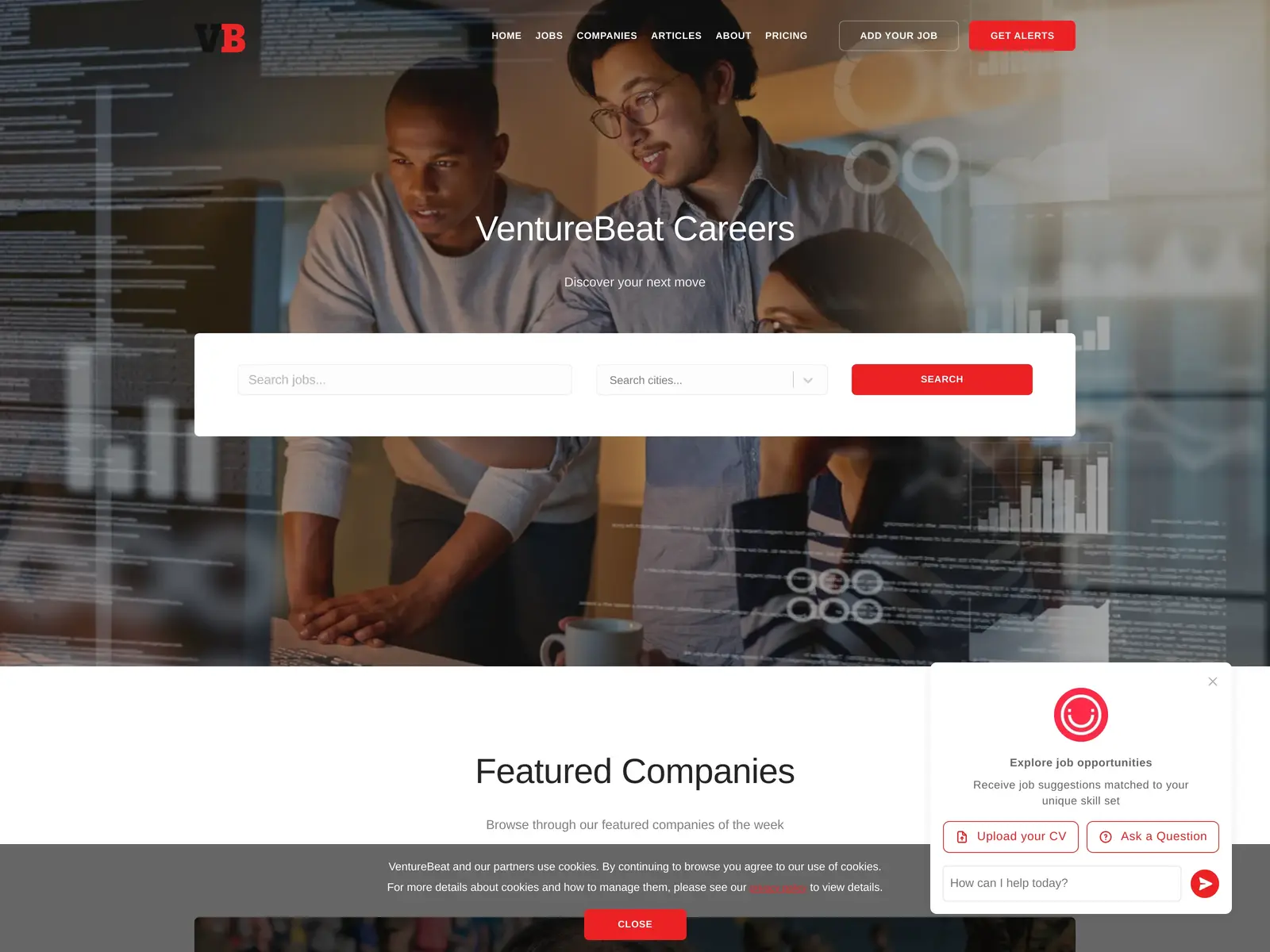 Screenshot of VentureBeat Careers