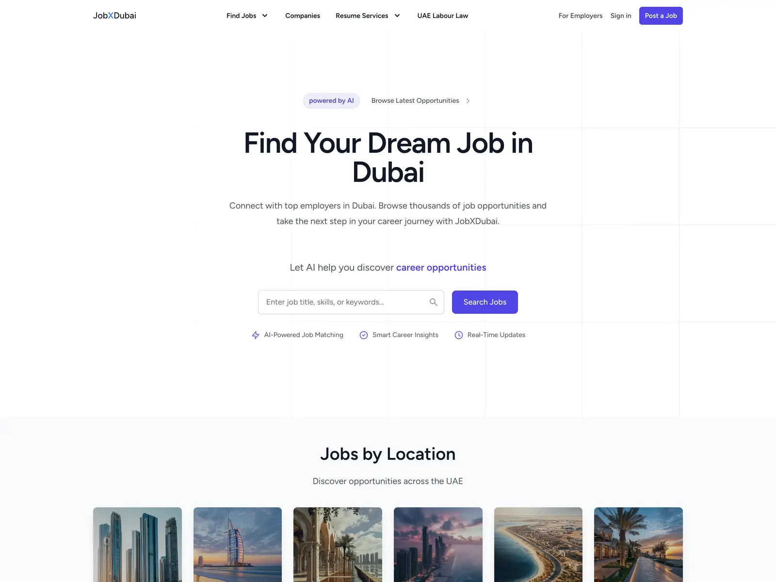 Screenshot of JobXDubai