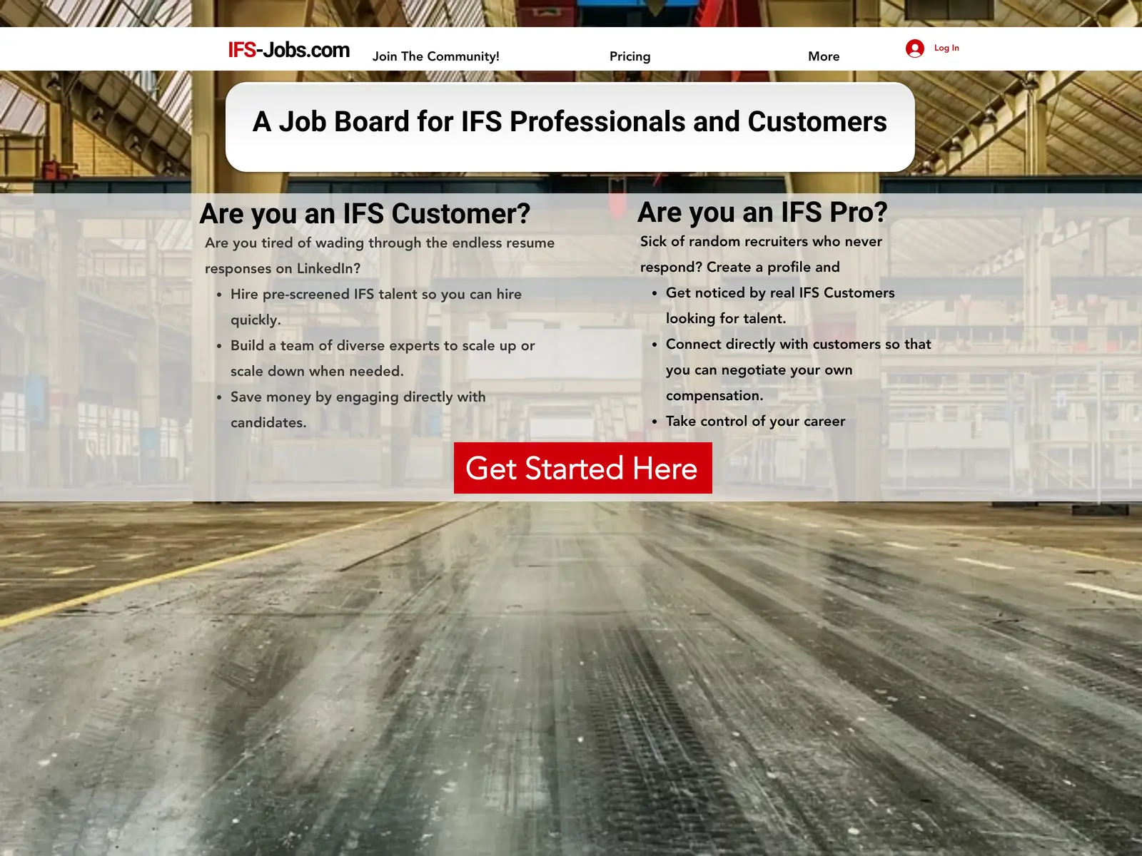 Screenshot of IFS-jobs.com