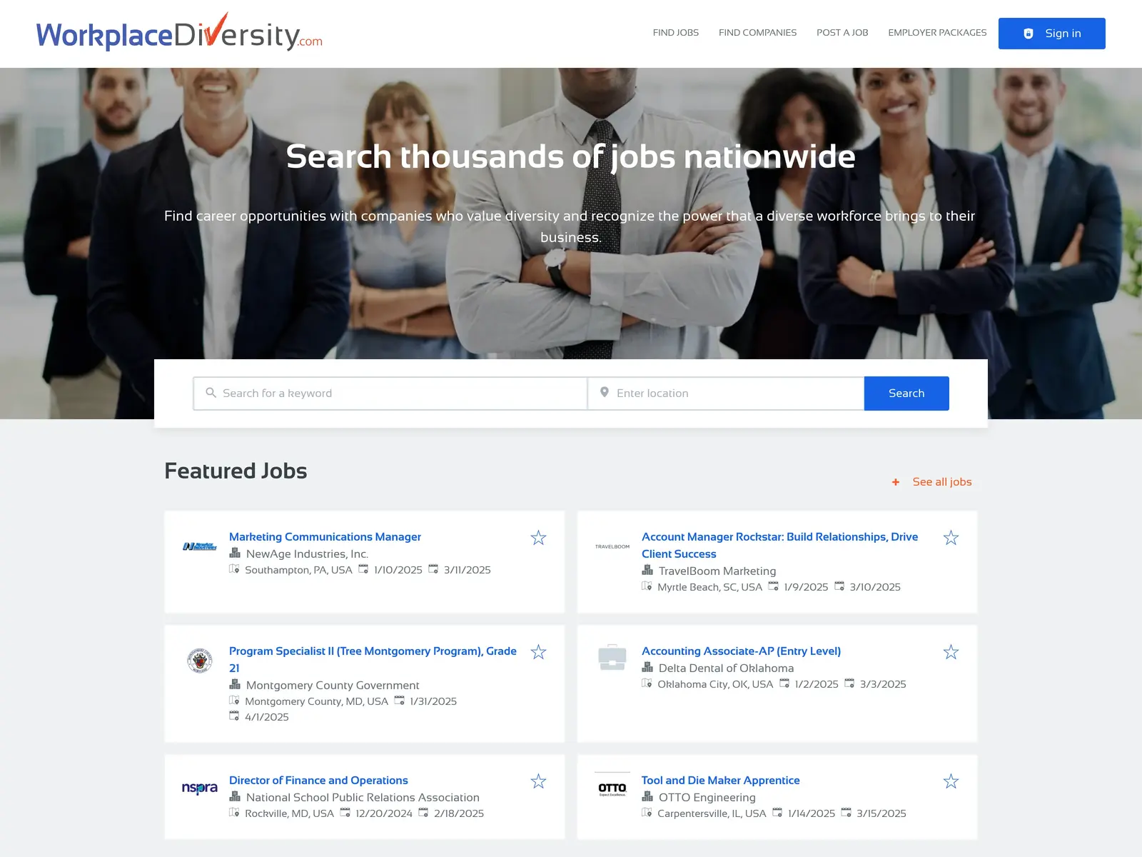 Screenshot of WorkplaceDiversity.com