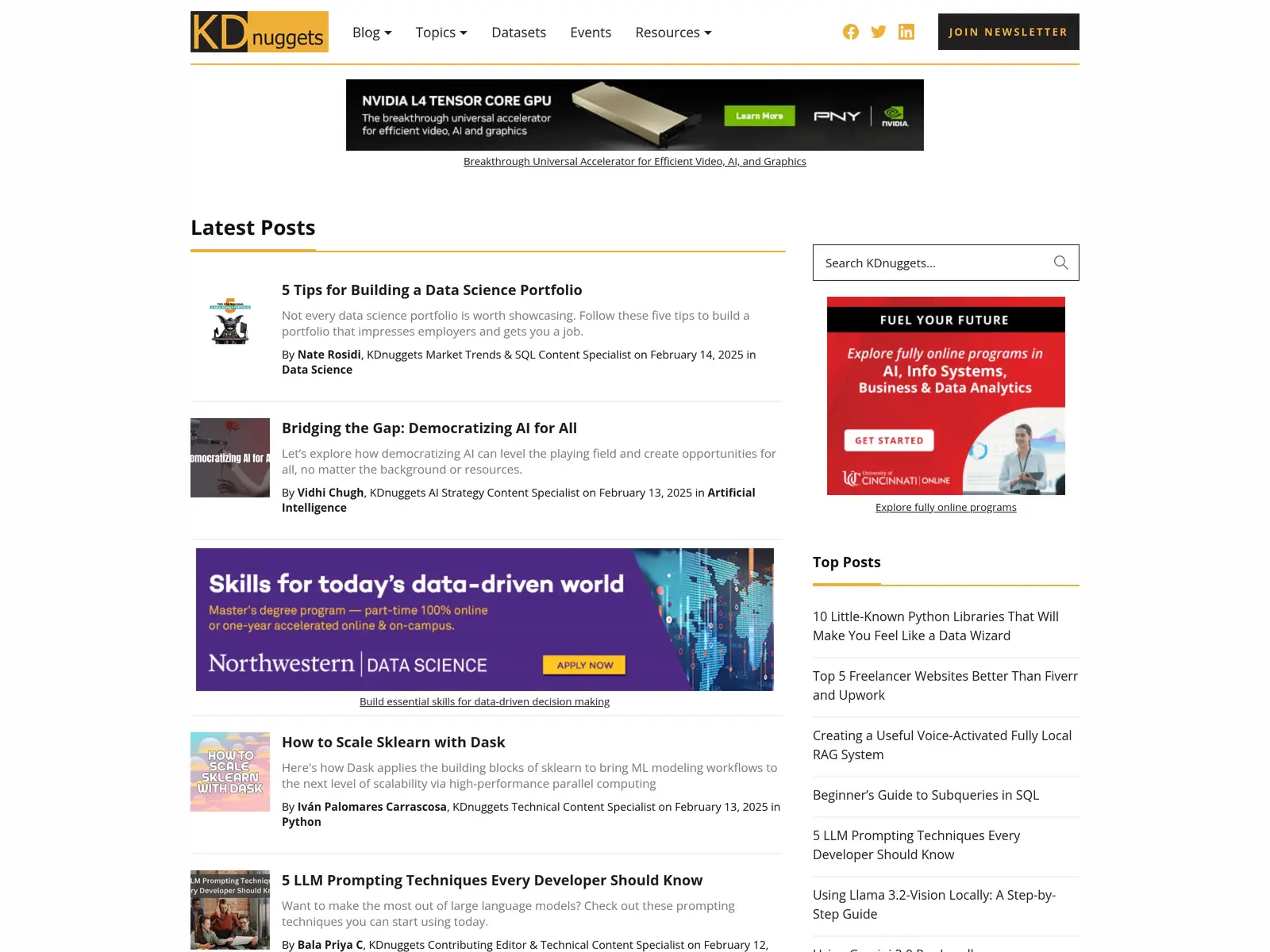 Screenshot of KDnuggets