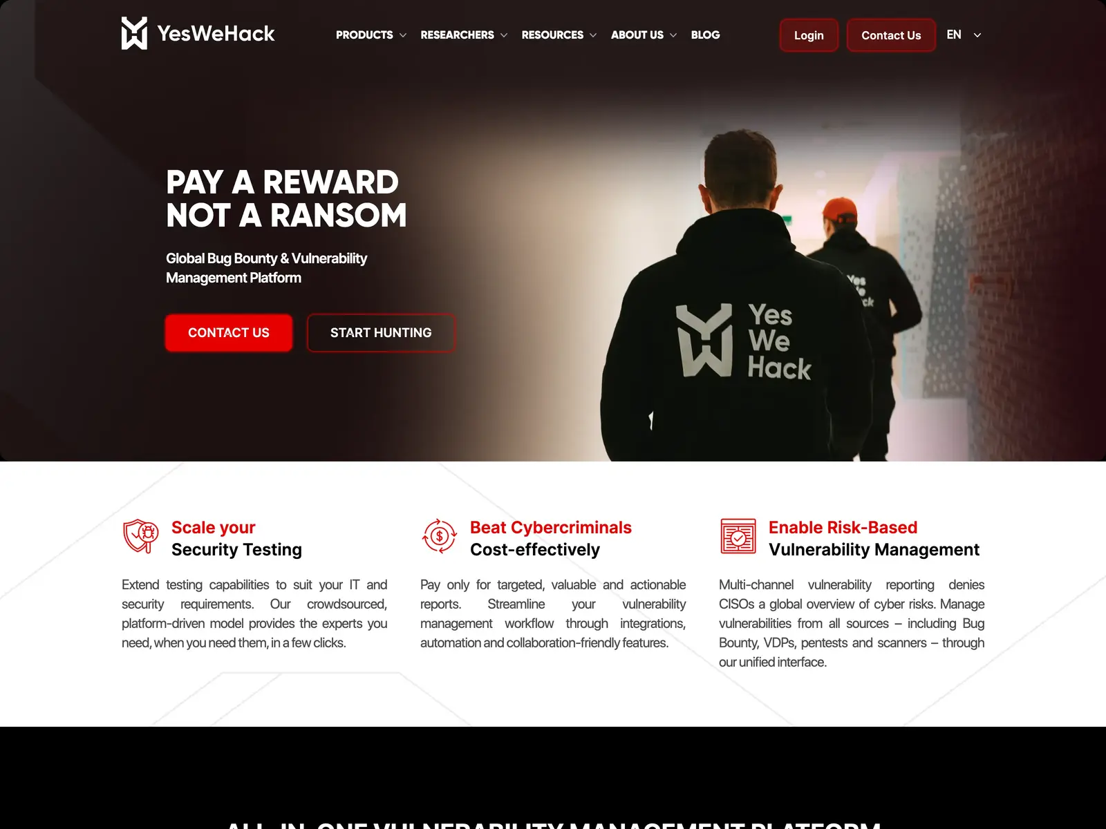 Screenshot of YesWeHack