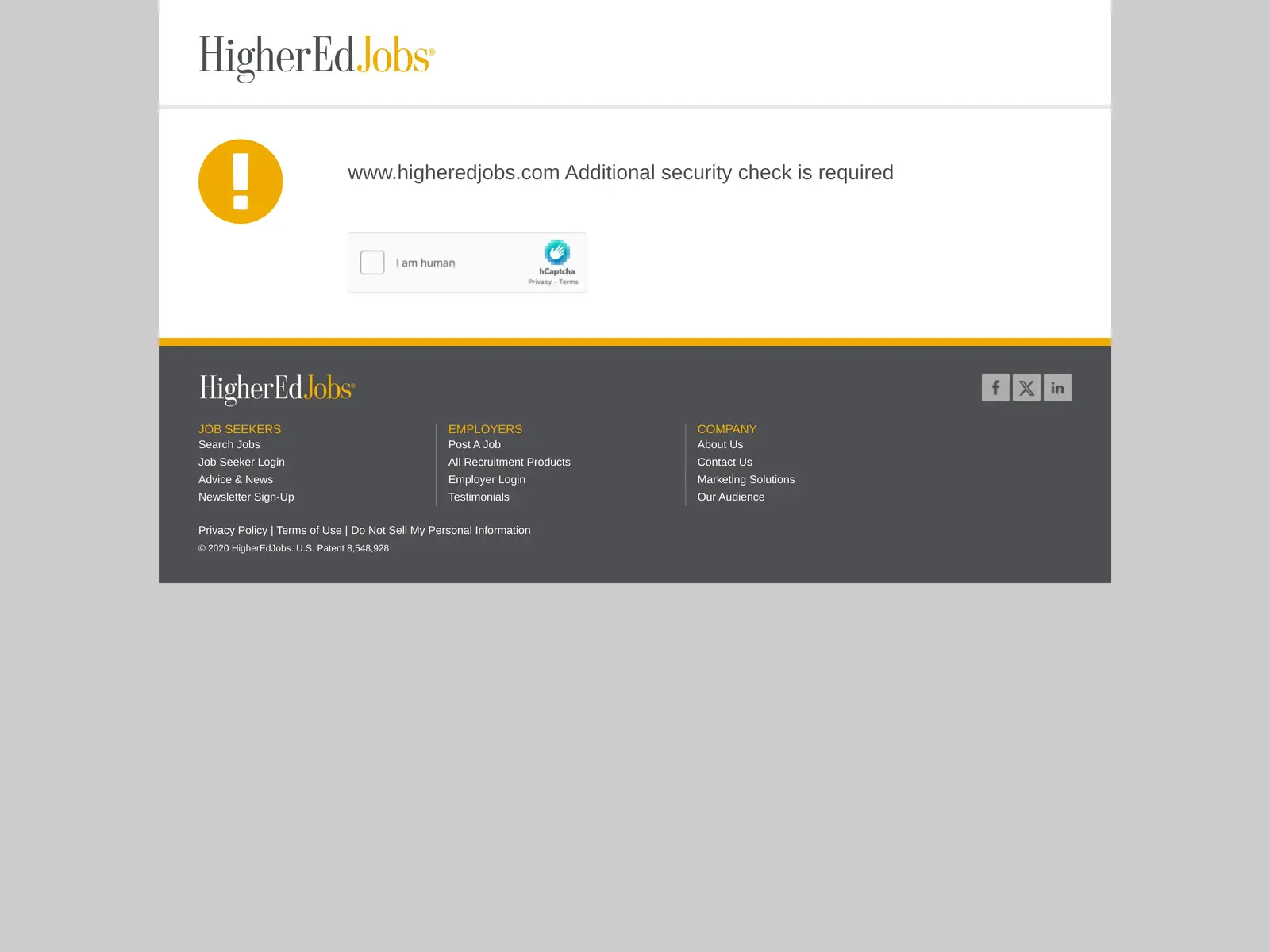 Screenshot of HigherEdJobs