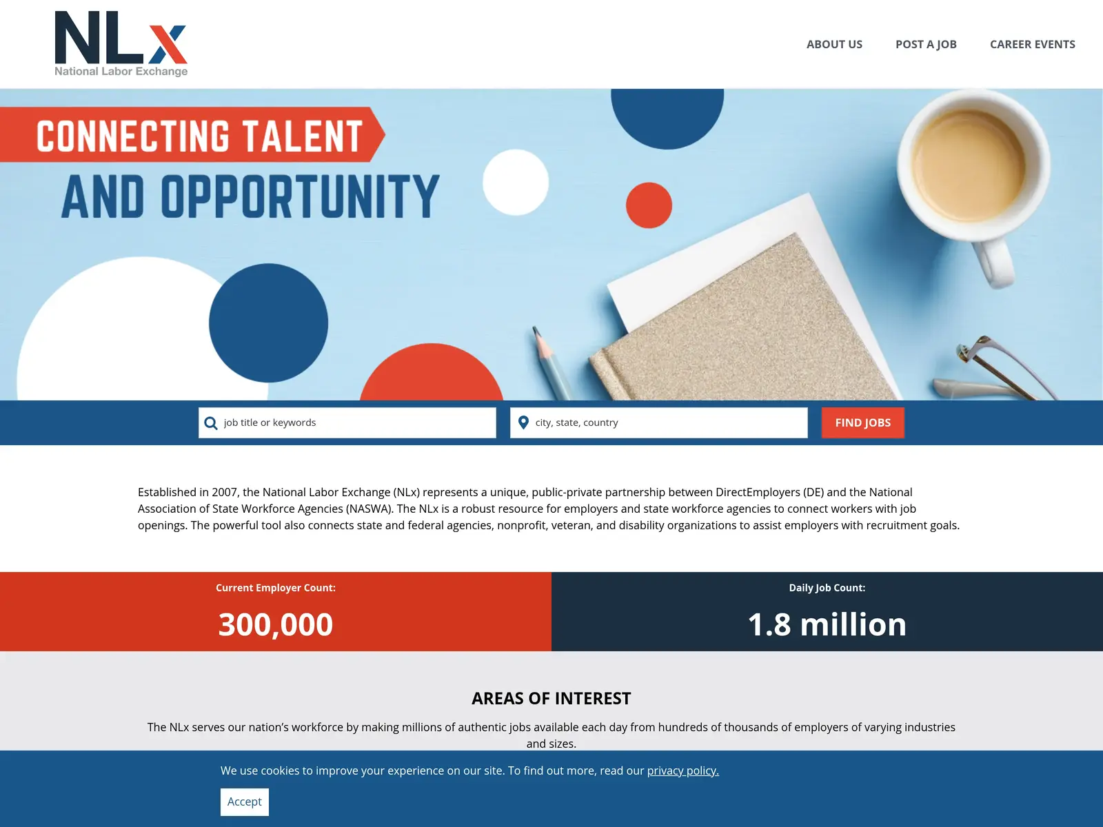 Screenshot of US National Labor Exchange