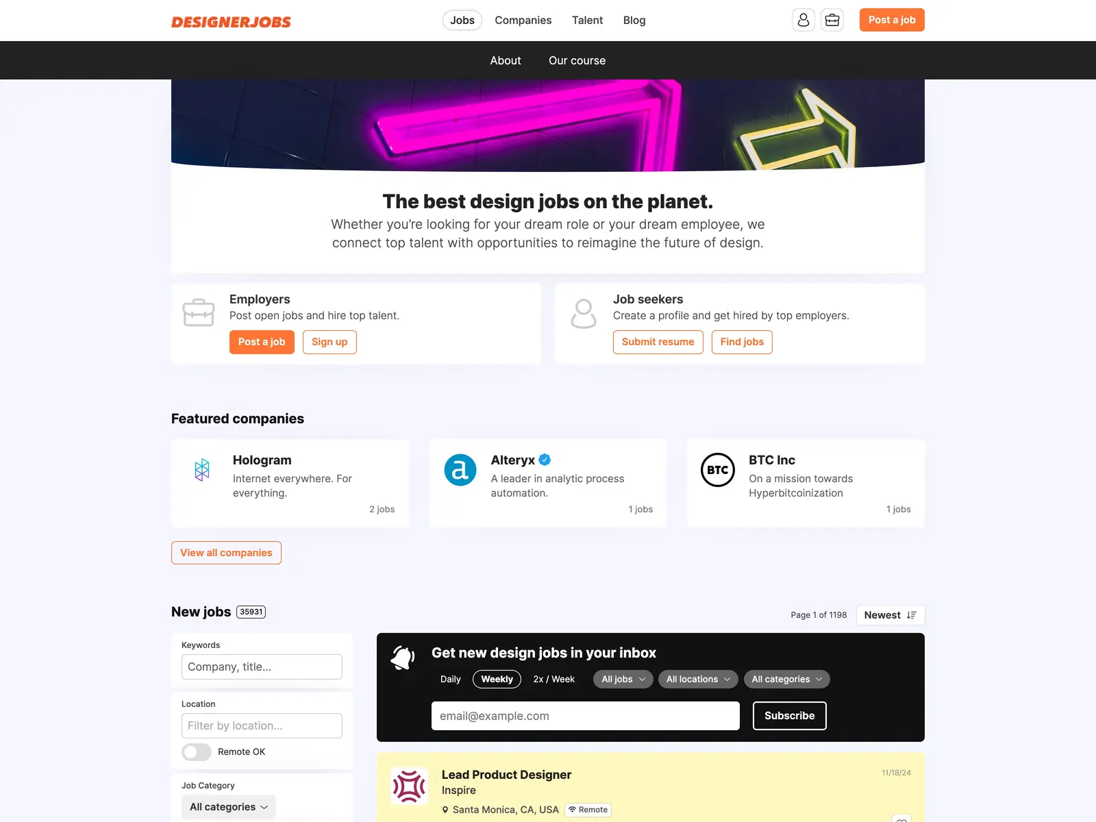 Screenshot of DesignerJobs