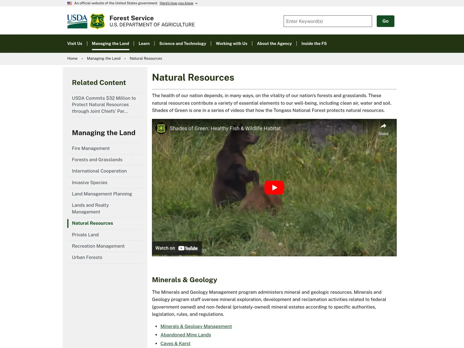 Screenshot of Natural Resources Job Boards