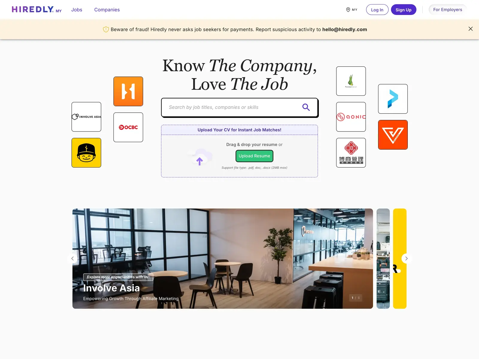 Screenshot of Hiredly