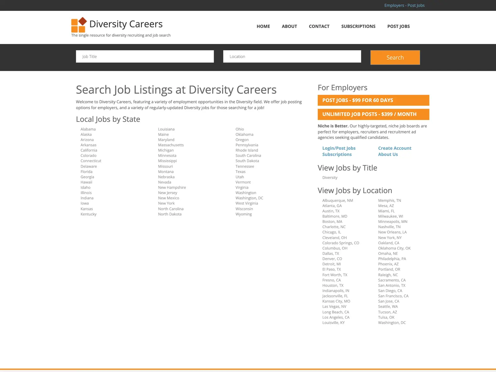 Screenshot of Diversity Careers