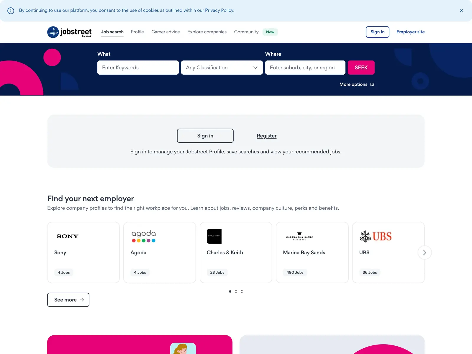 Screenshot of Jobstreet