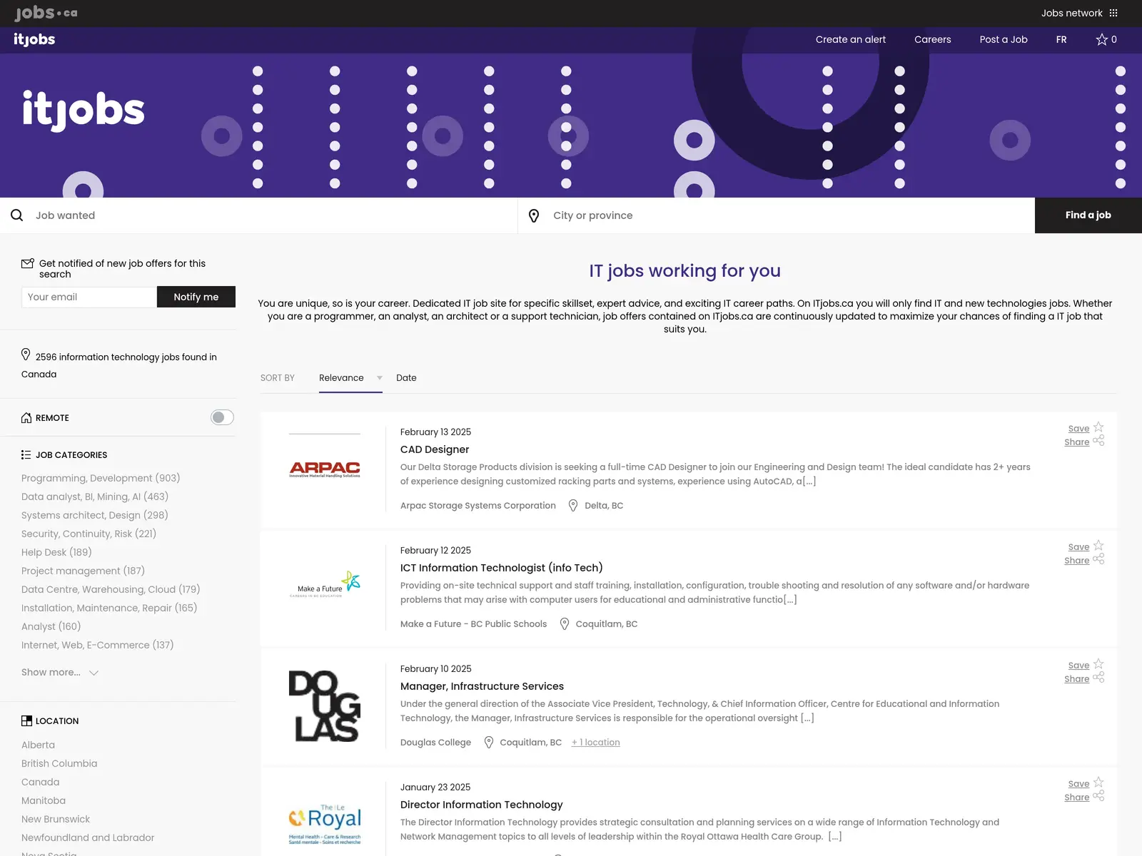 Screenshot of ITjobs.ca
