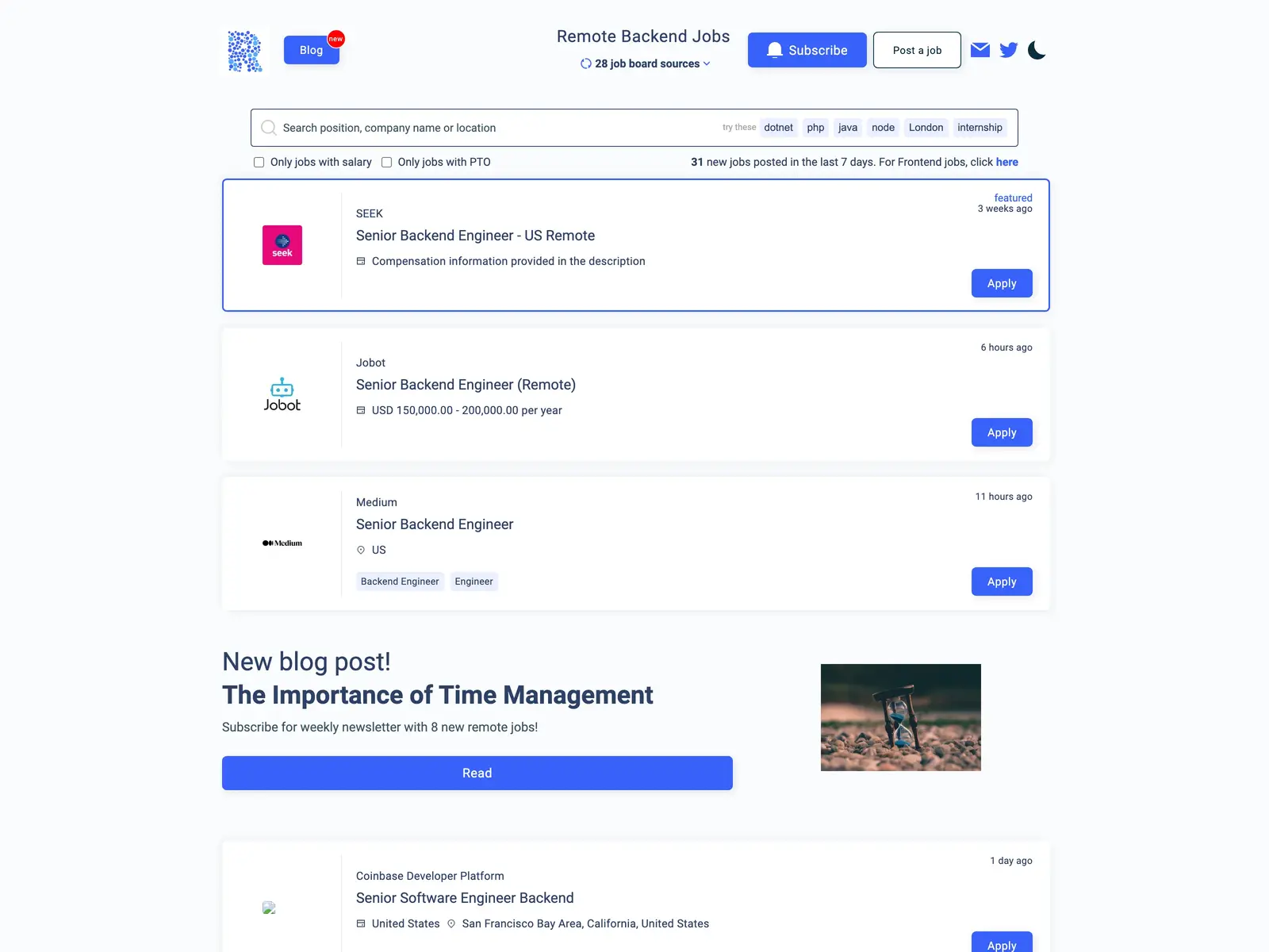 Screenshot of Remote Backend Jobs