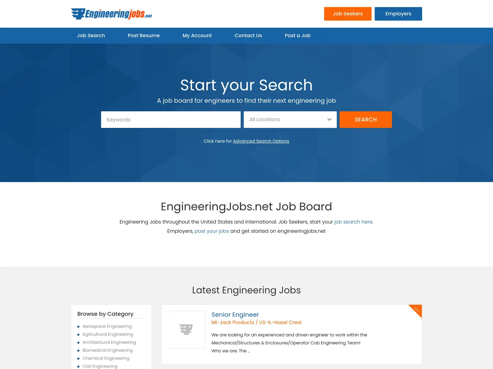 Screenshot of EngineeringJobs.net