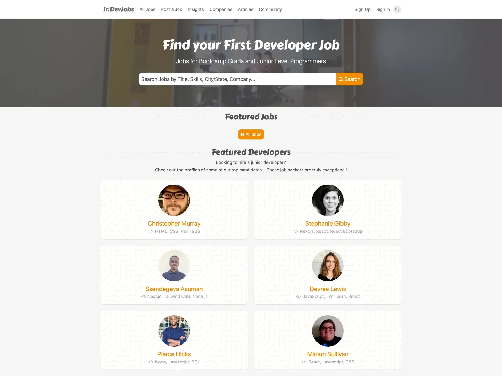 Screenshot of Jr.DevJobs