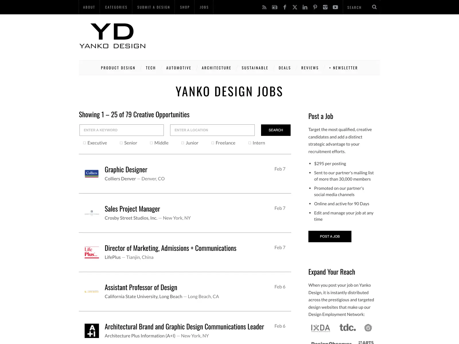 Screenshot of Yanko Design Jobs