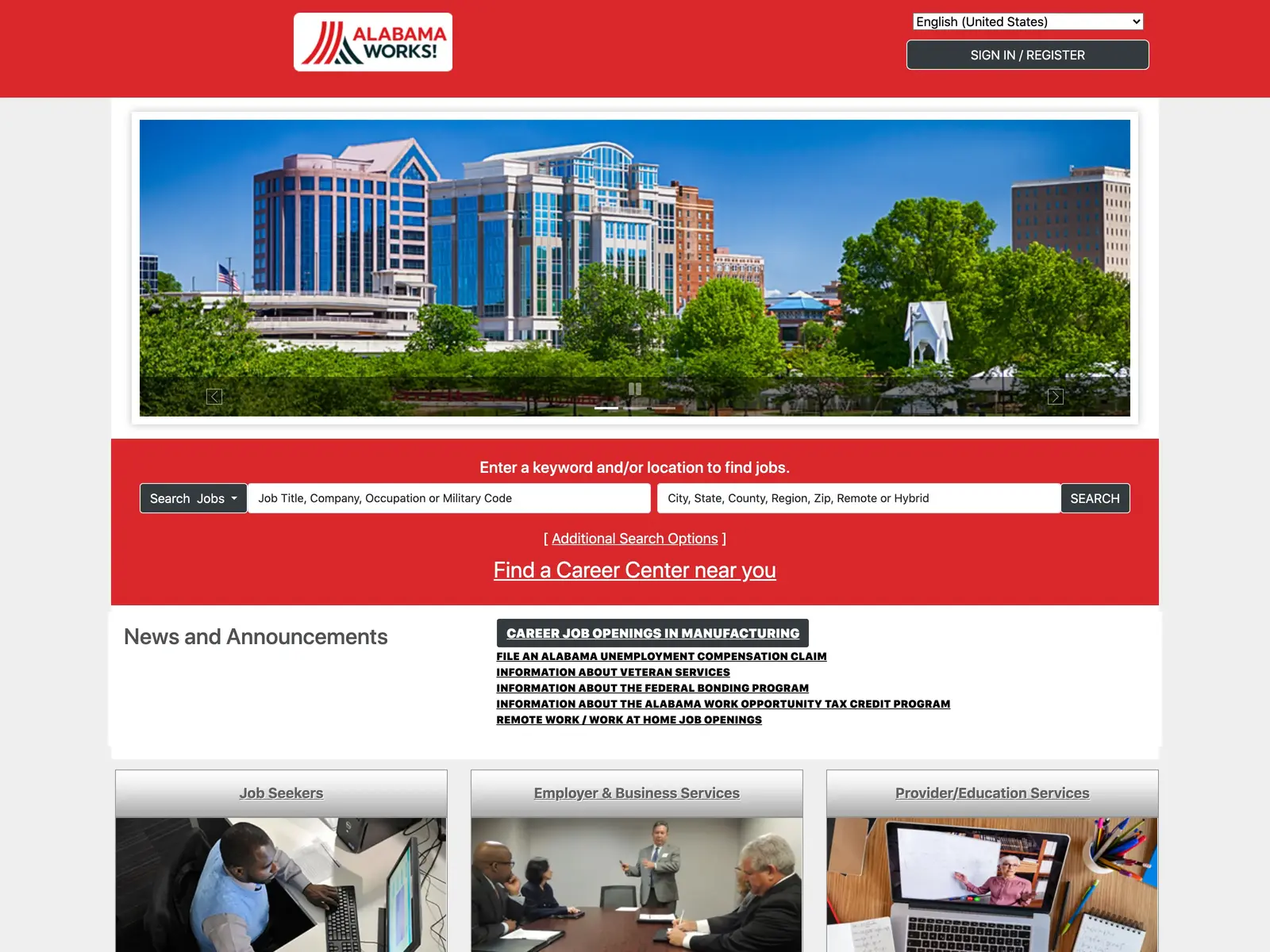 Screenshot of AlabamaWorks!