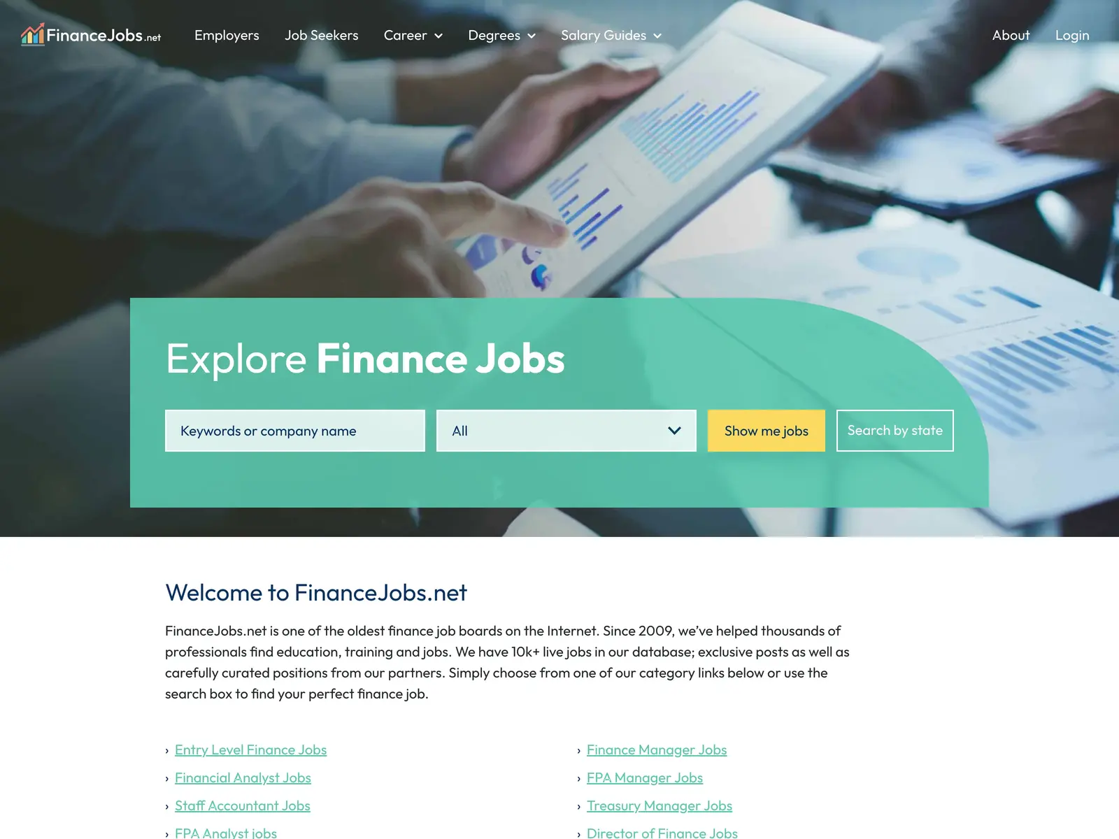 Screenshot of FinanceJobs.net