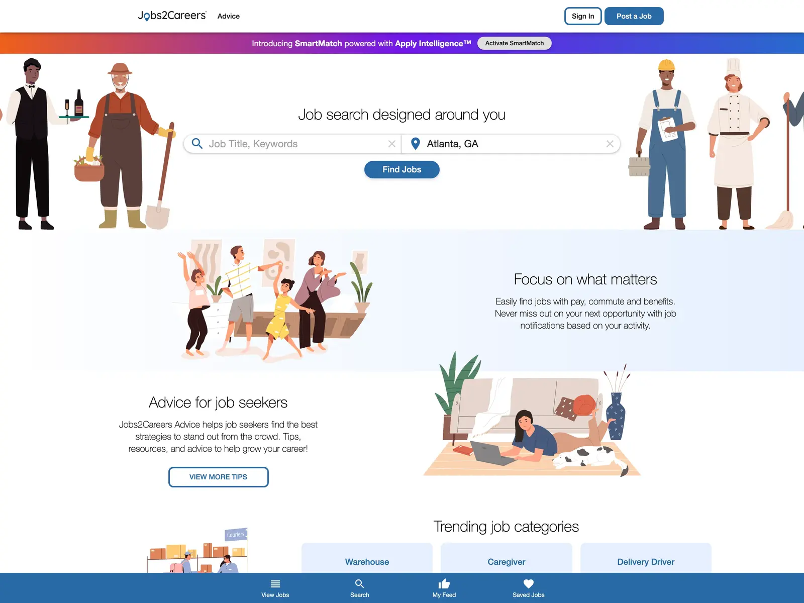 Screenshot of Jobs2Careers