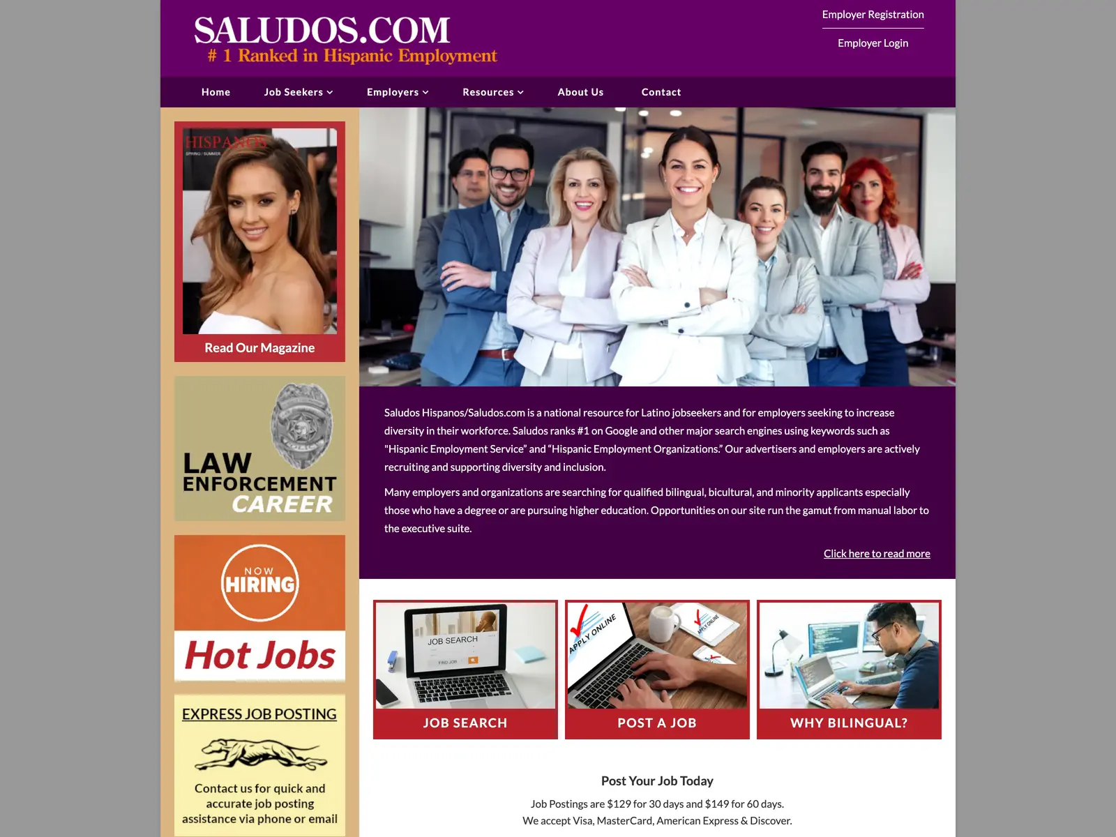 Screenshot of Saludos.com