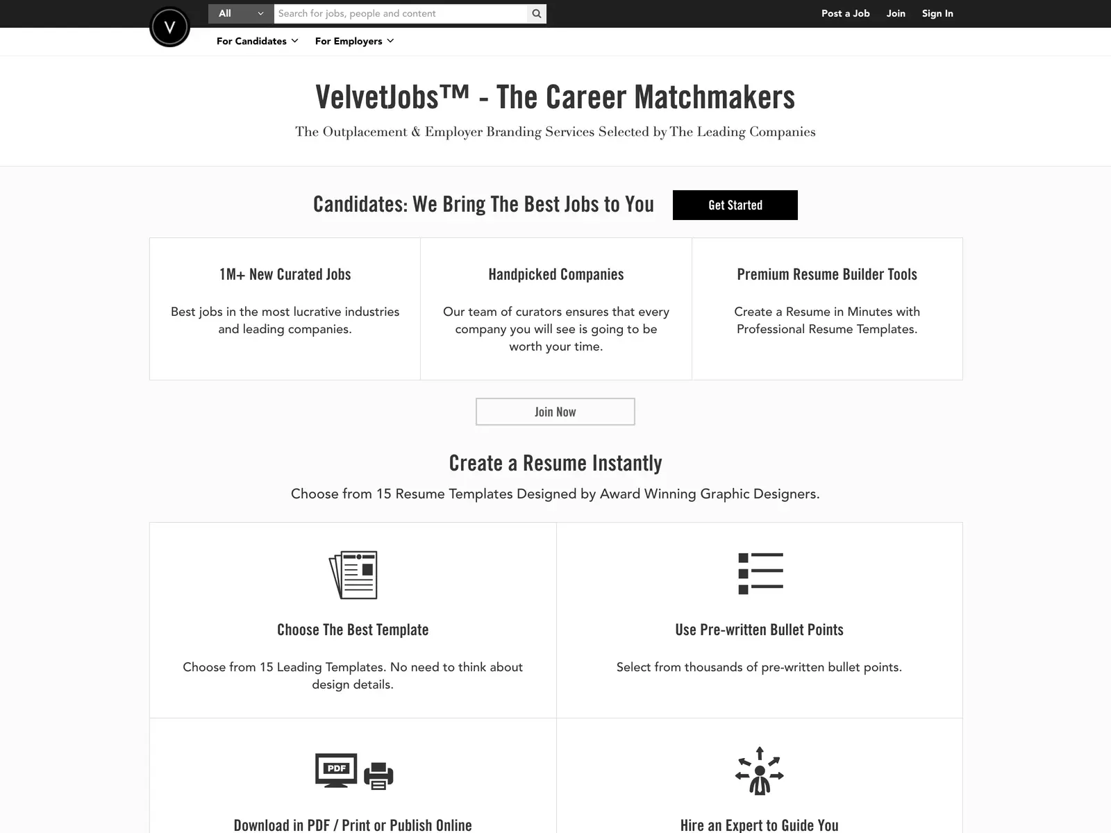 Screenshot of VelvetJobs