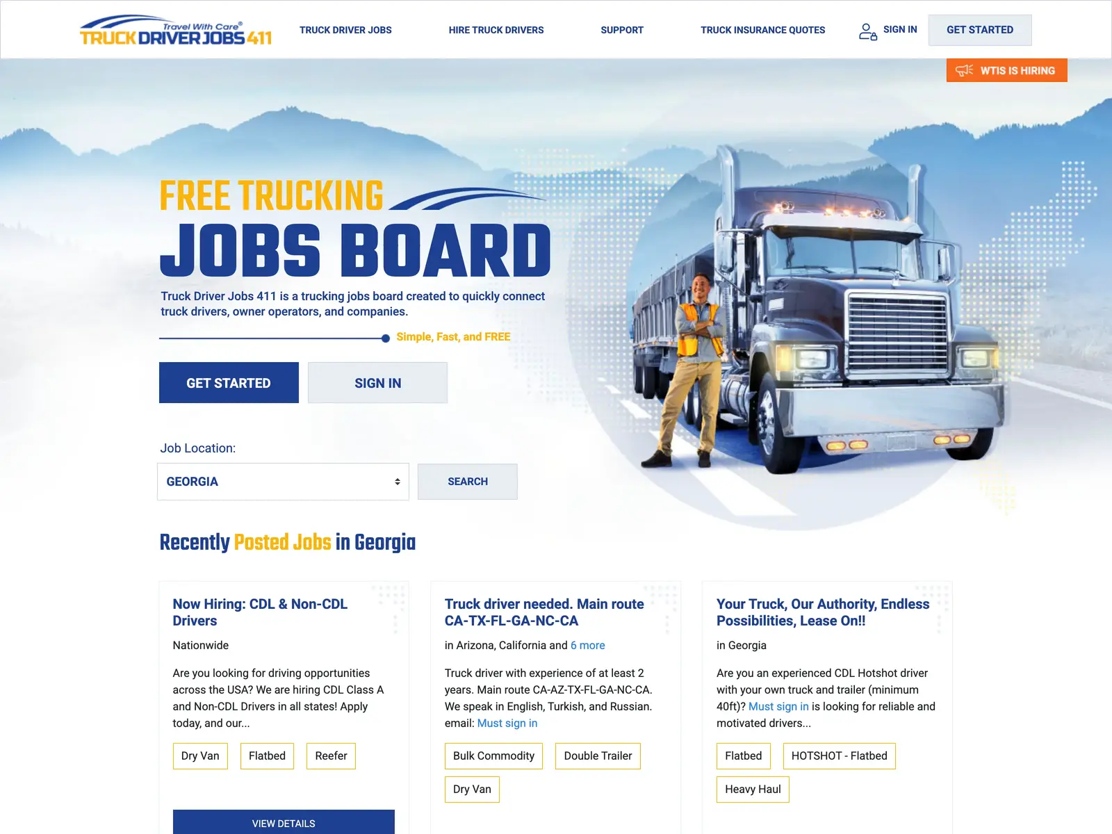 Screenshot of Truck Driver Jobs 411